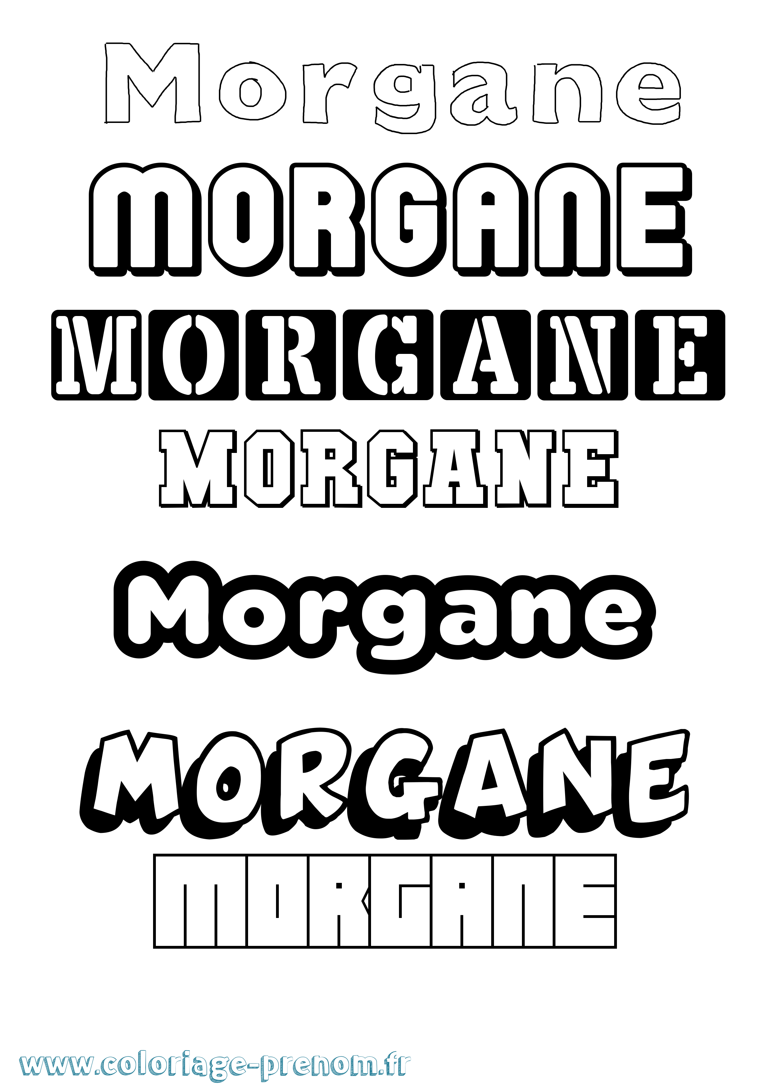 Coloriage prénom Morgane Simple