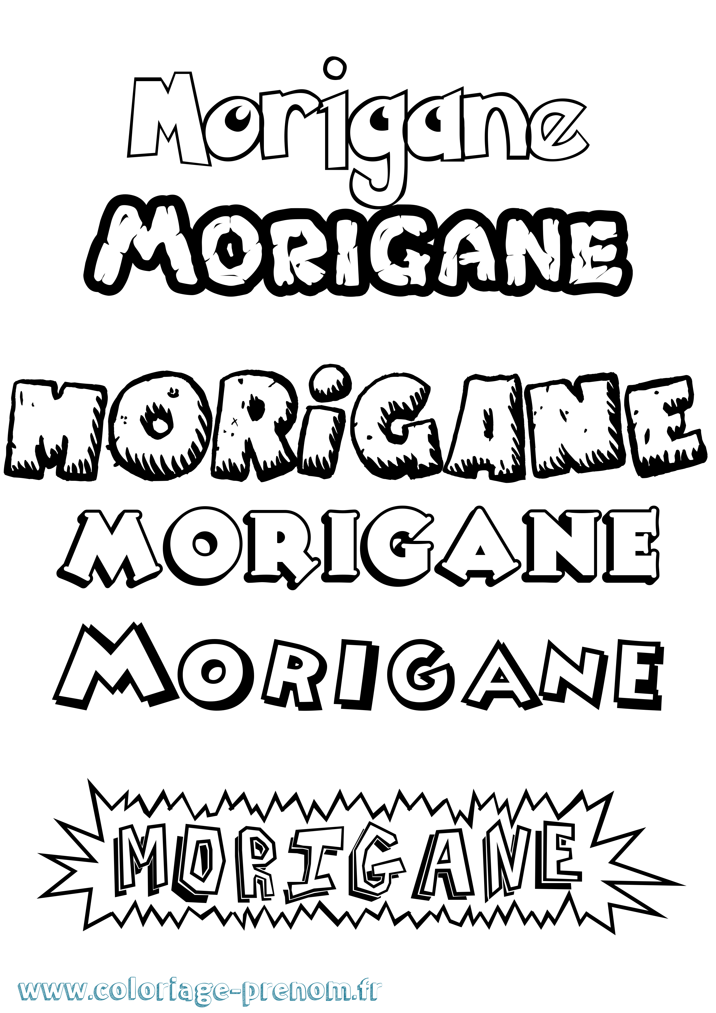 Coloriage Morigane Dessin Animé Coloriage prénom Morigane Dessin Animé