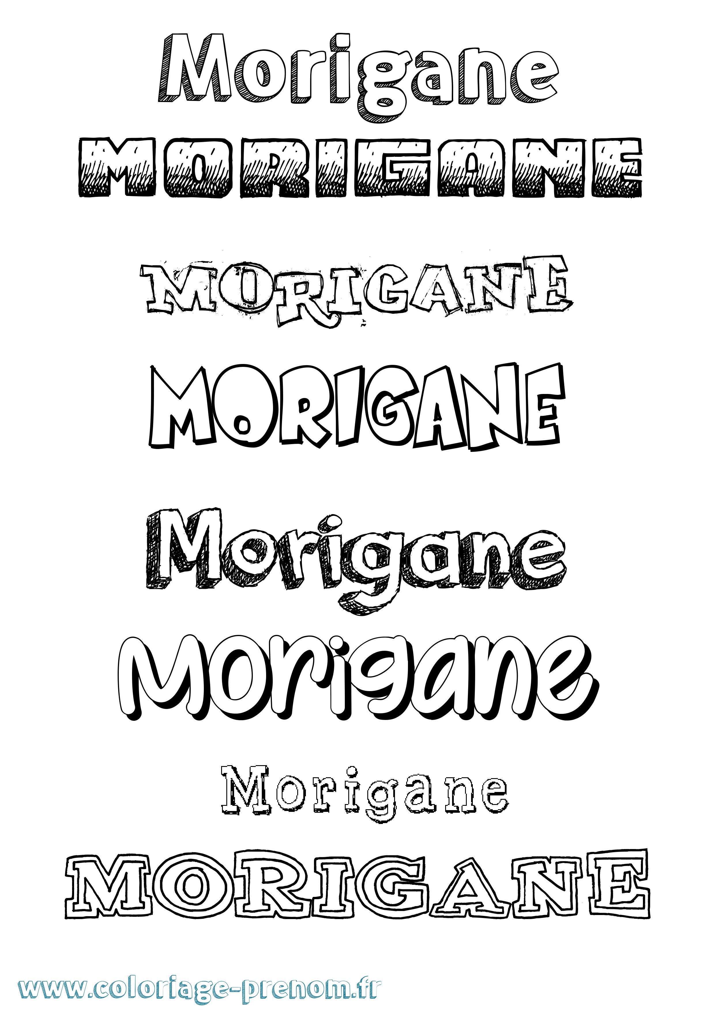 Coloriage Morigane Dessiné Coloriage prénom Morigane Dessiné