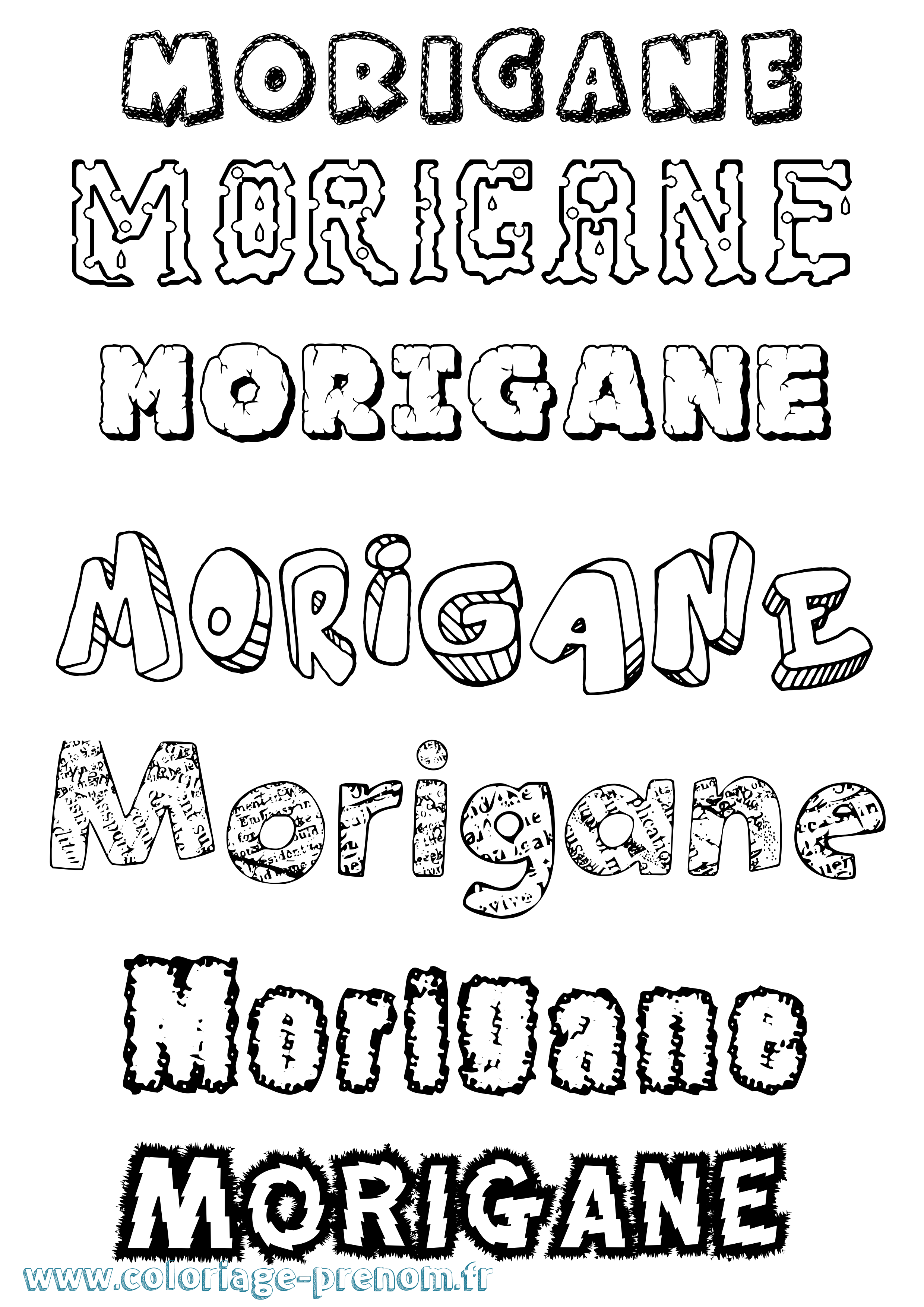 Coloriage Morigane Destructuré Coloriage prénom Morigane Destructuré