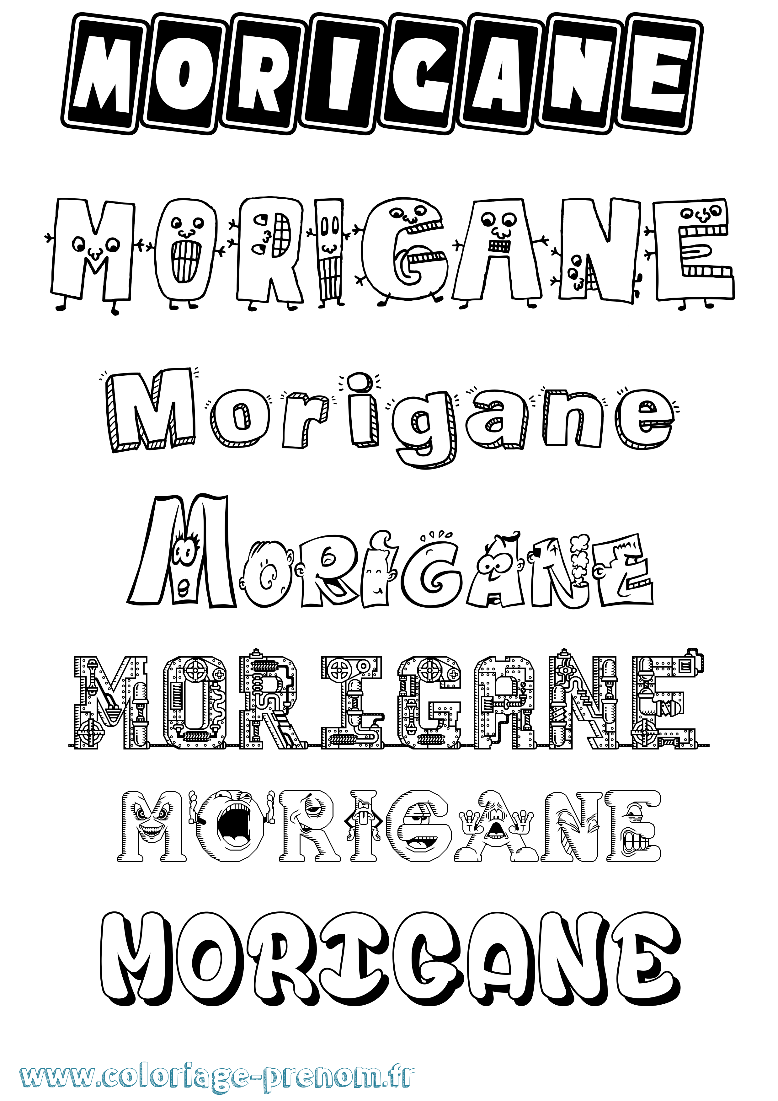 Coloriage Morigane Fun Coloriage prénom Morigane Fun