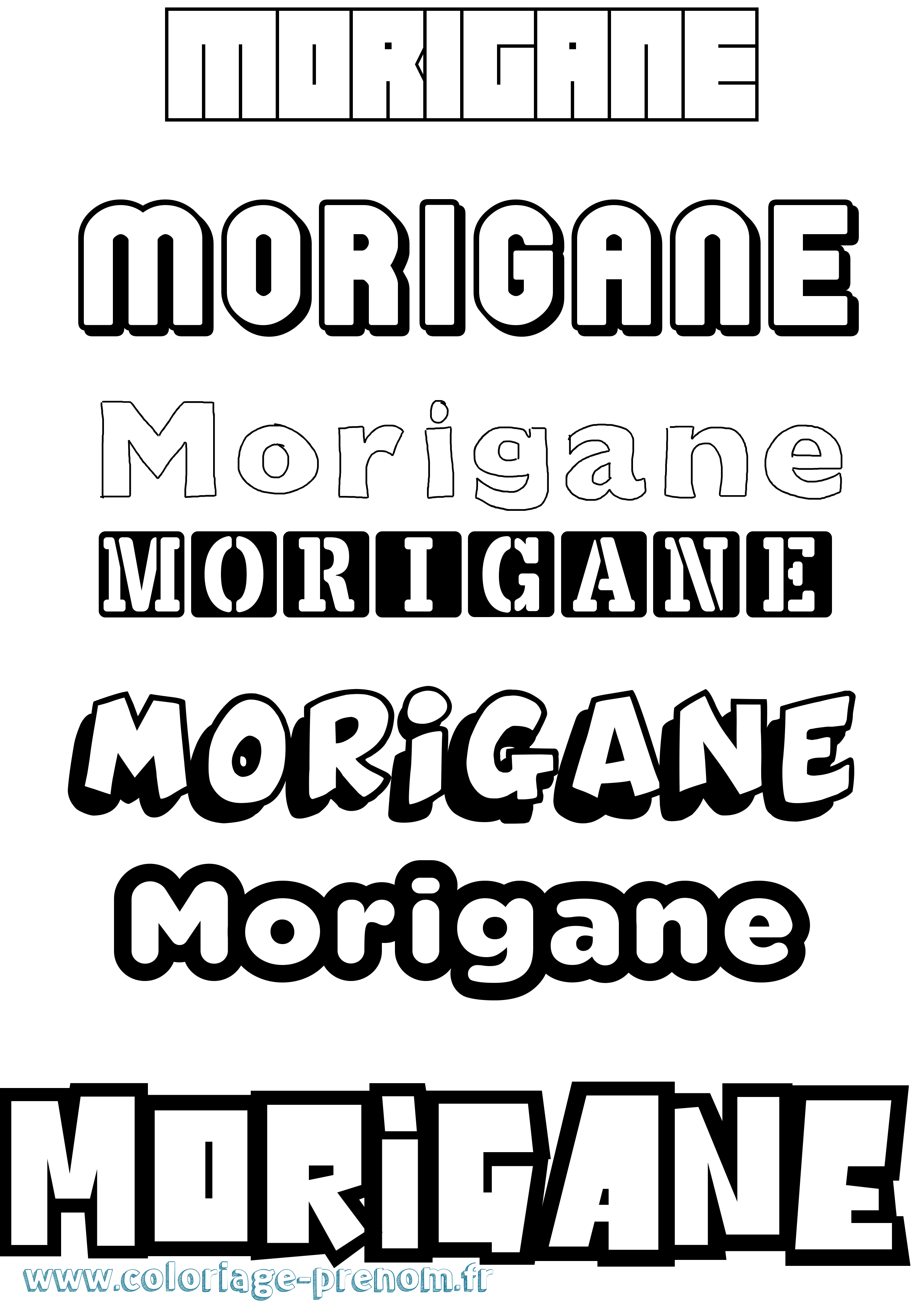 Coloriage Morigane Simple Coloriage prénom Morigane Simple