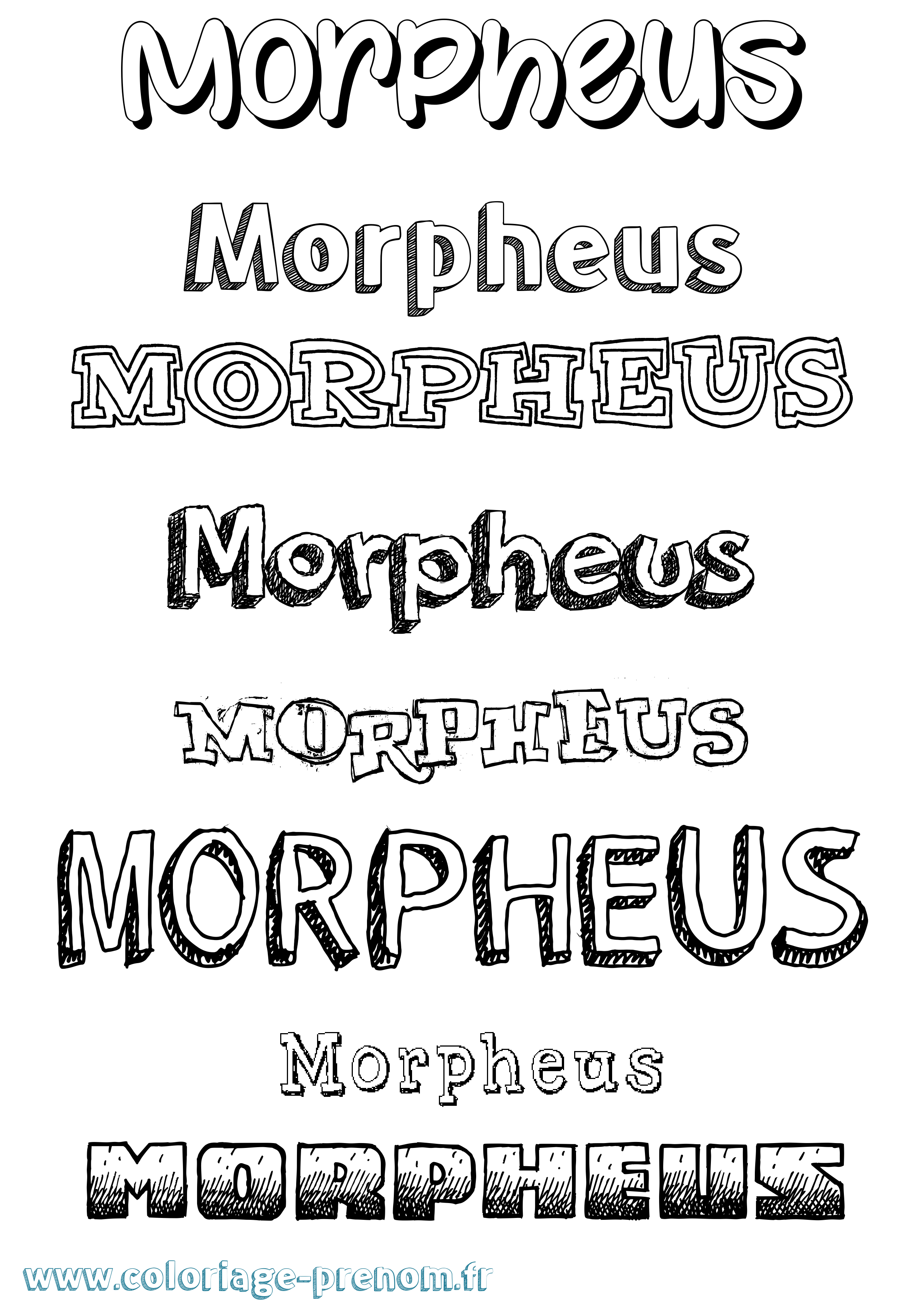 Coloriage prénom Morpheus Dessiné