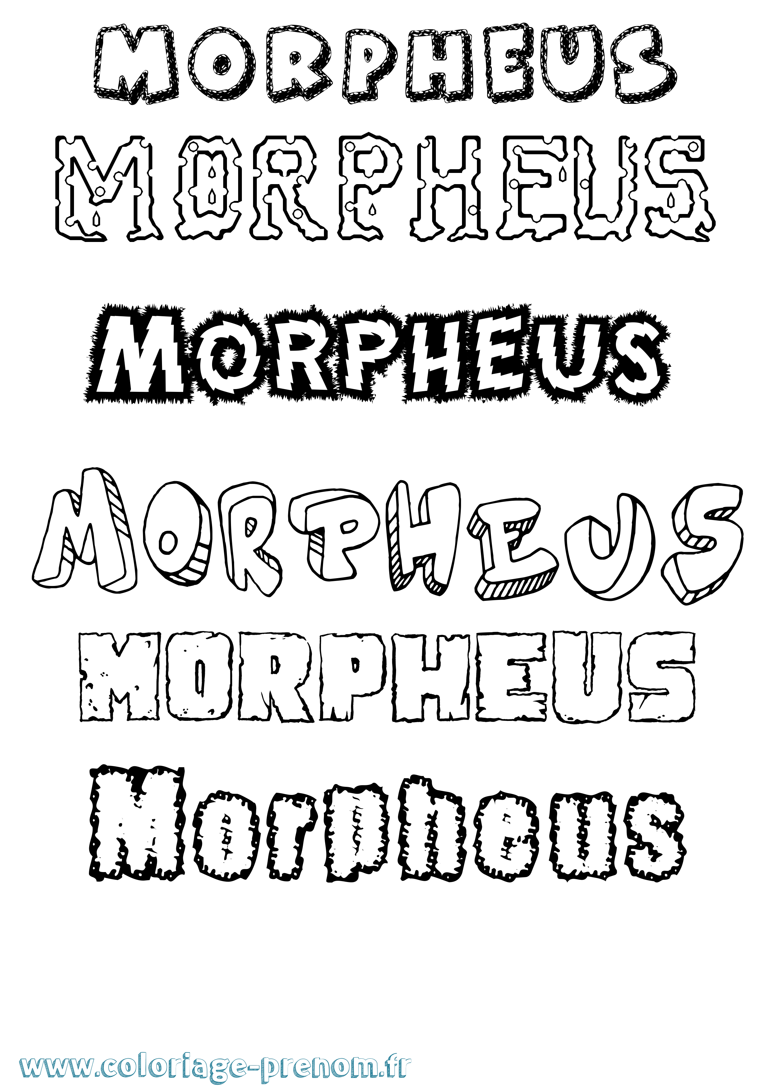 Coloriage prénom Morpheus Destructuré