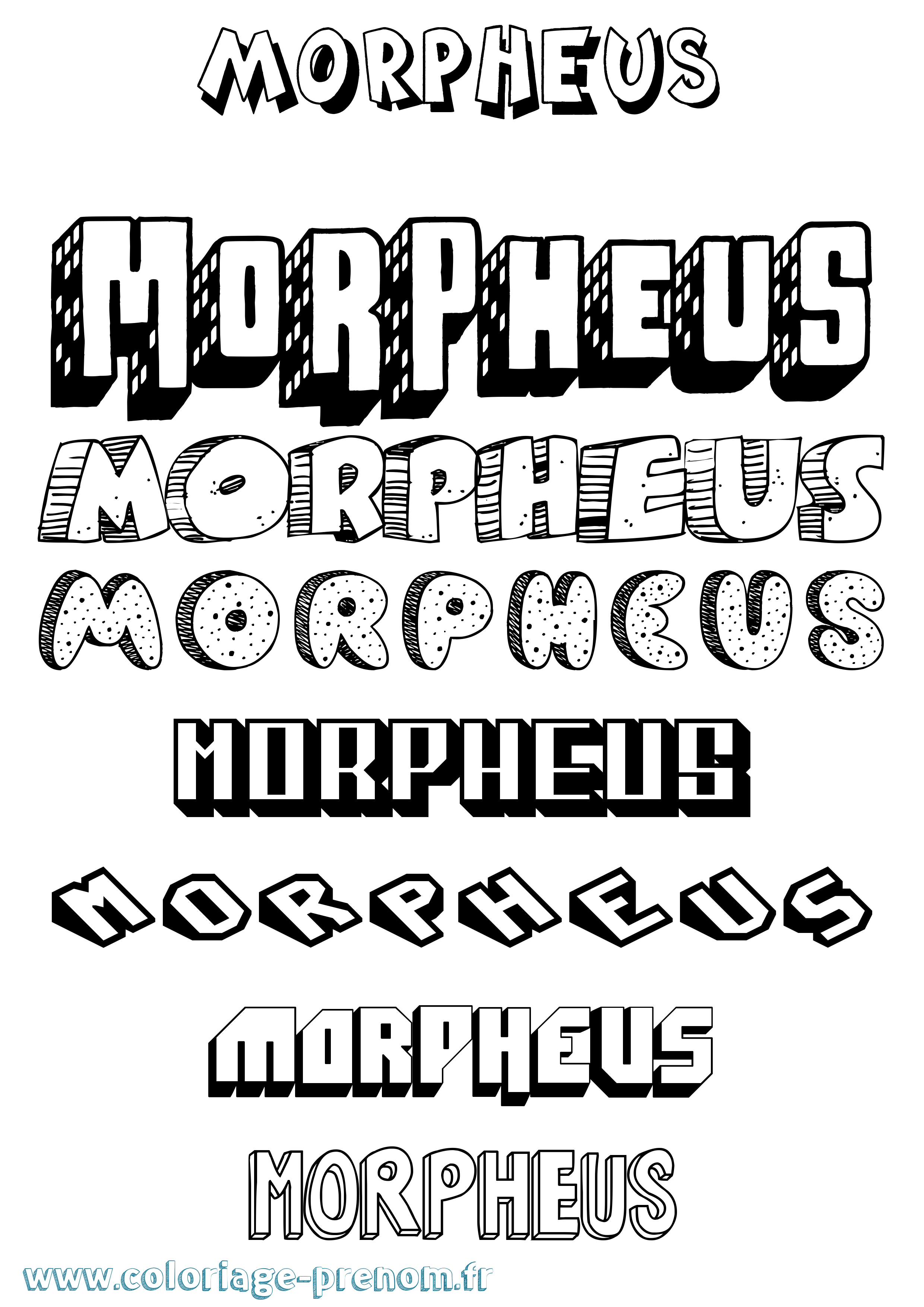 Coloriage prénom Morpheus Effet 3D