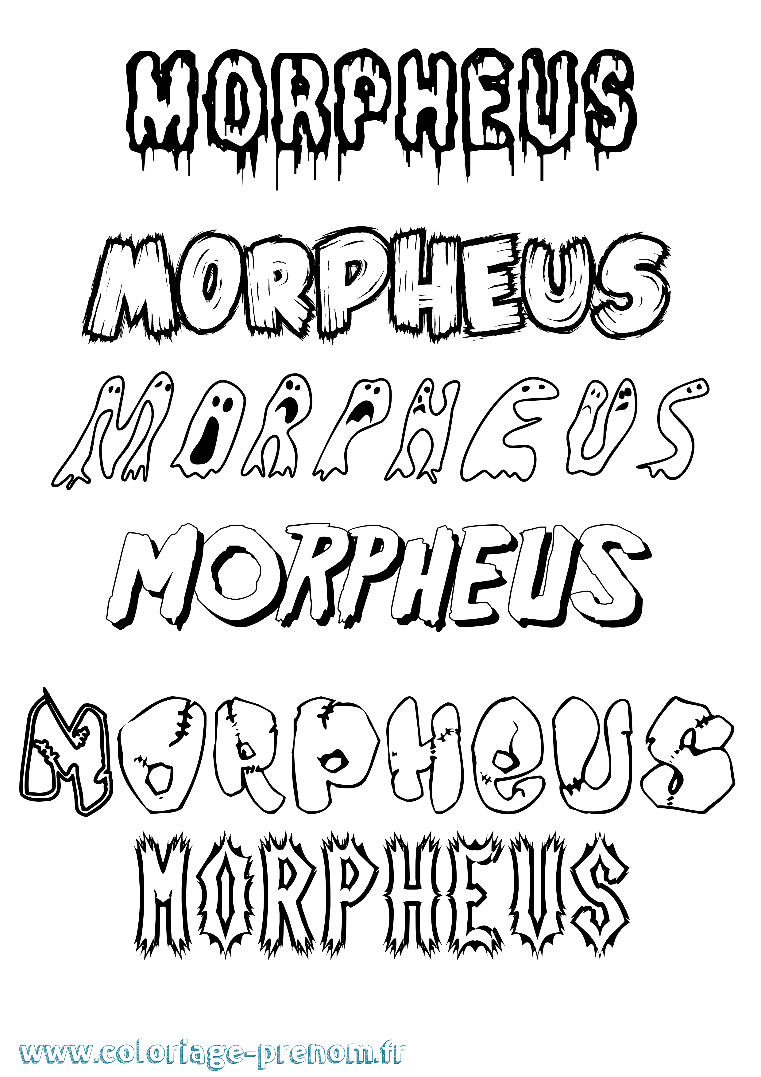 Coloriage prénom Morpheus Frisson