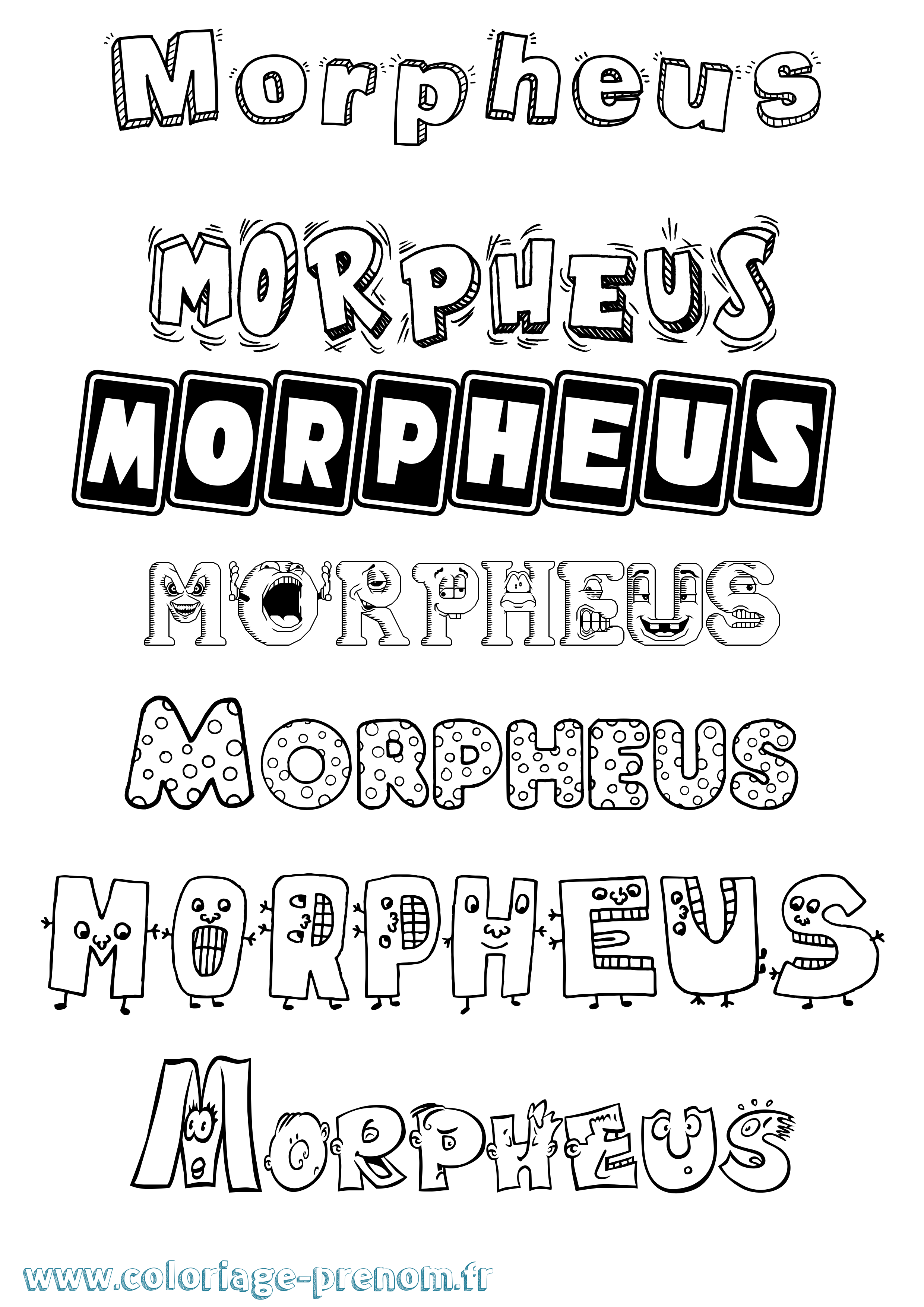 Coloriage prénom Morpheus Fun