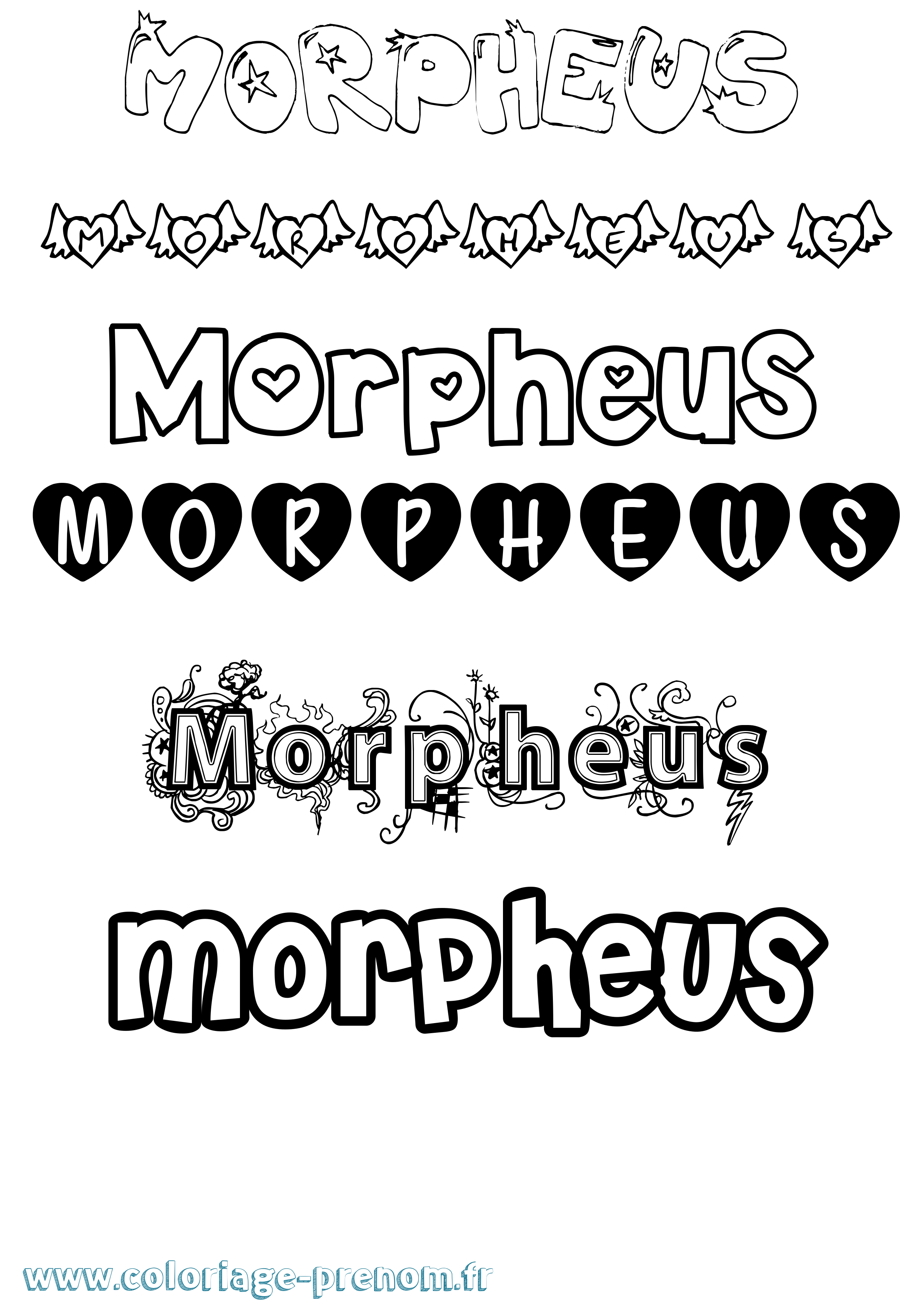 Coloriage prénom Morpheus Girly