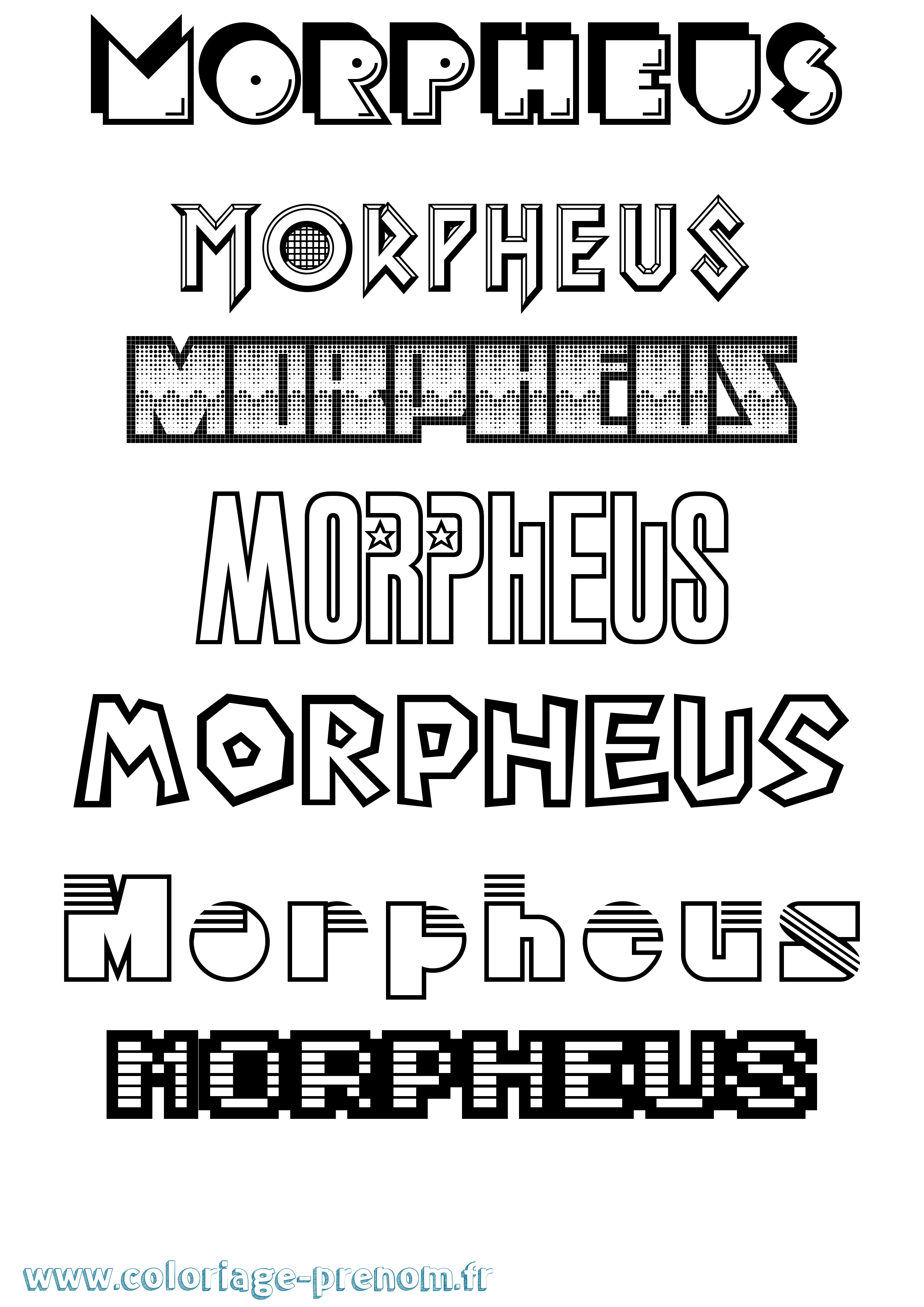 Coloriage prénom Morpheus Jeux Vidéos