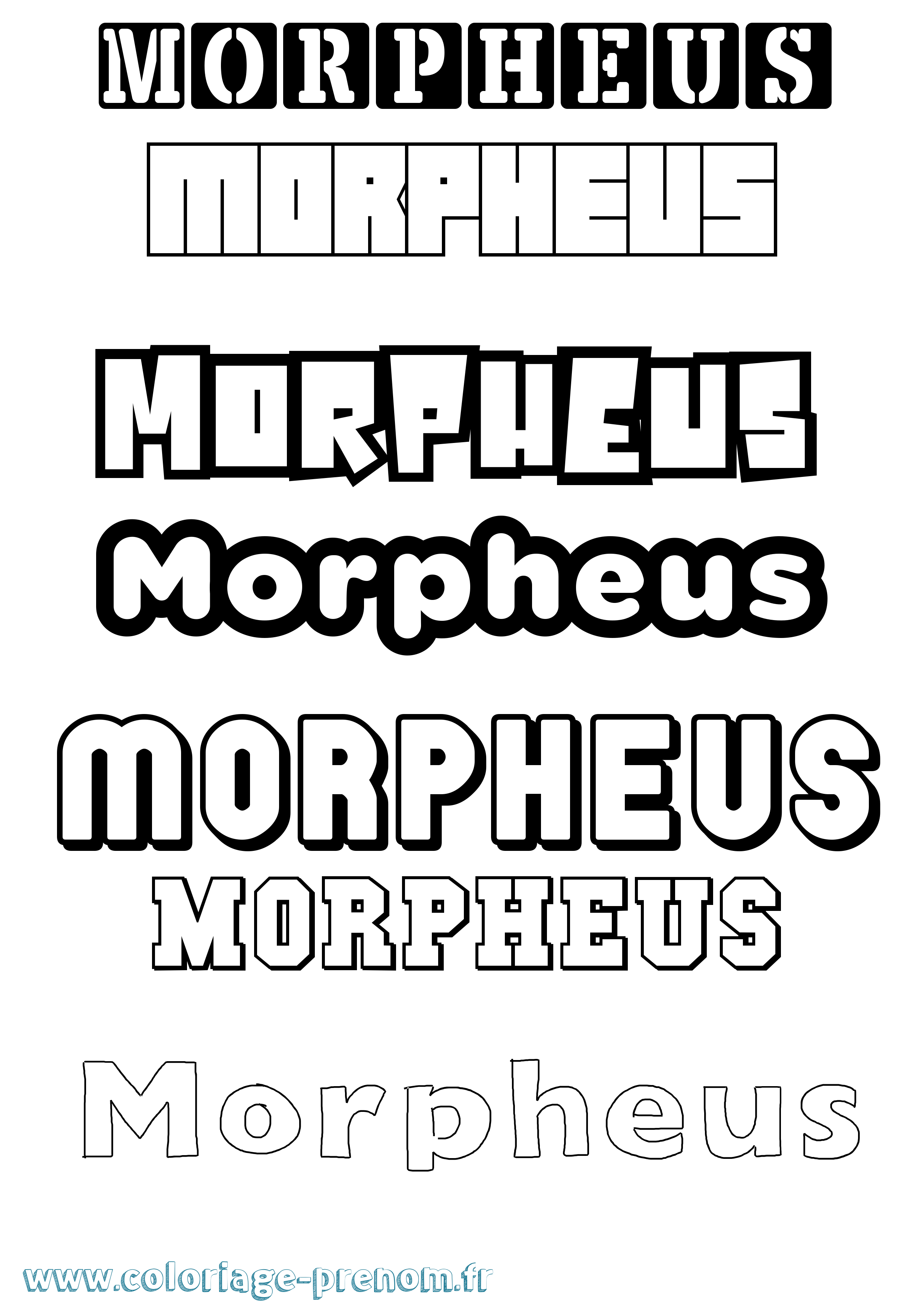 Coloriage prénom Morpheus Simple