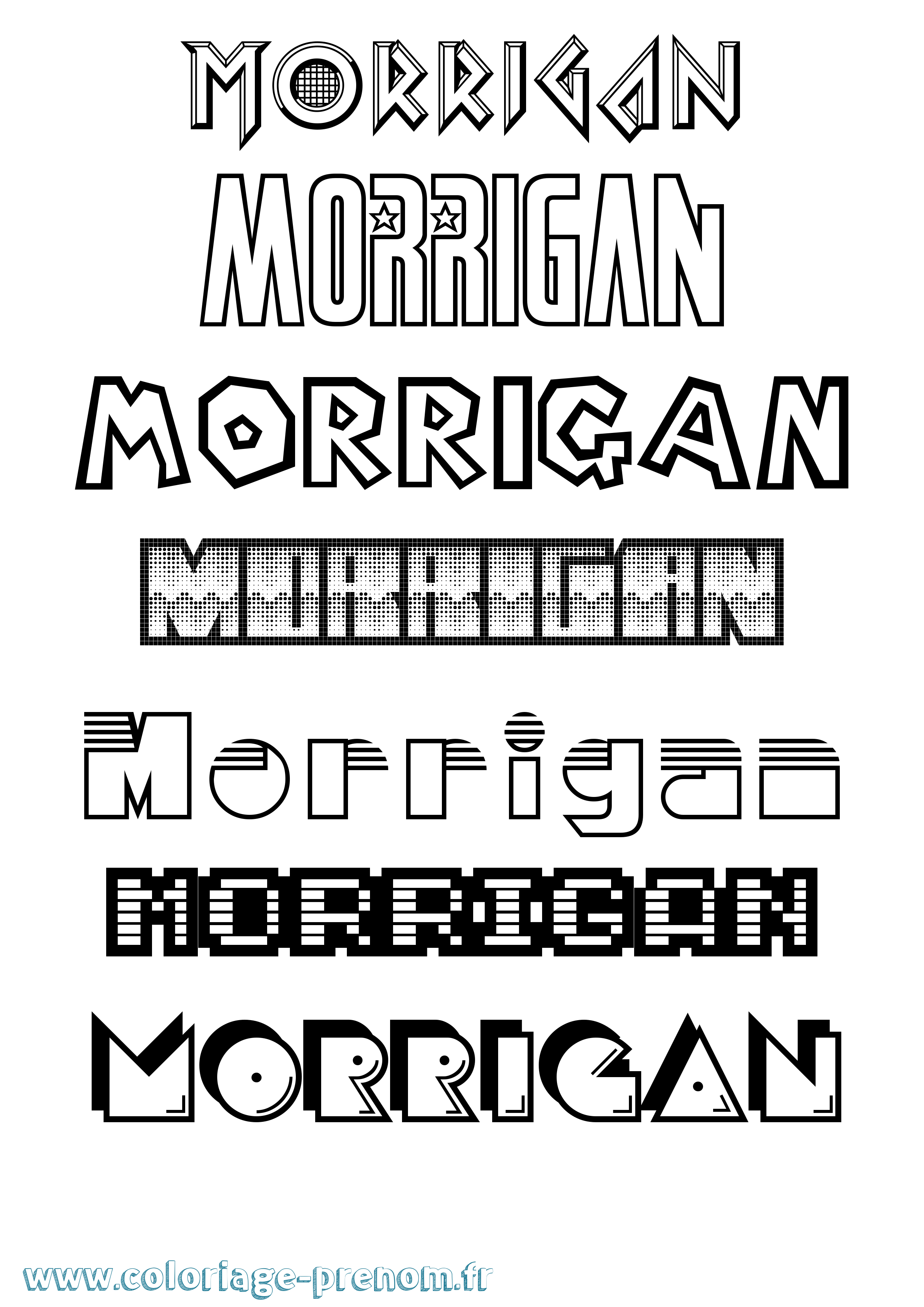 Coloriage prénom Morrigan Jeux Vidéos