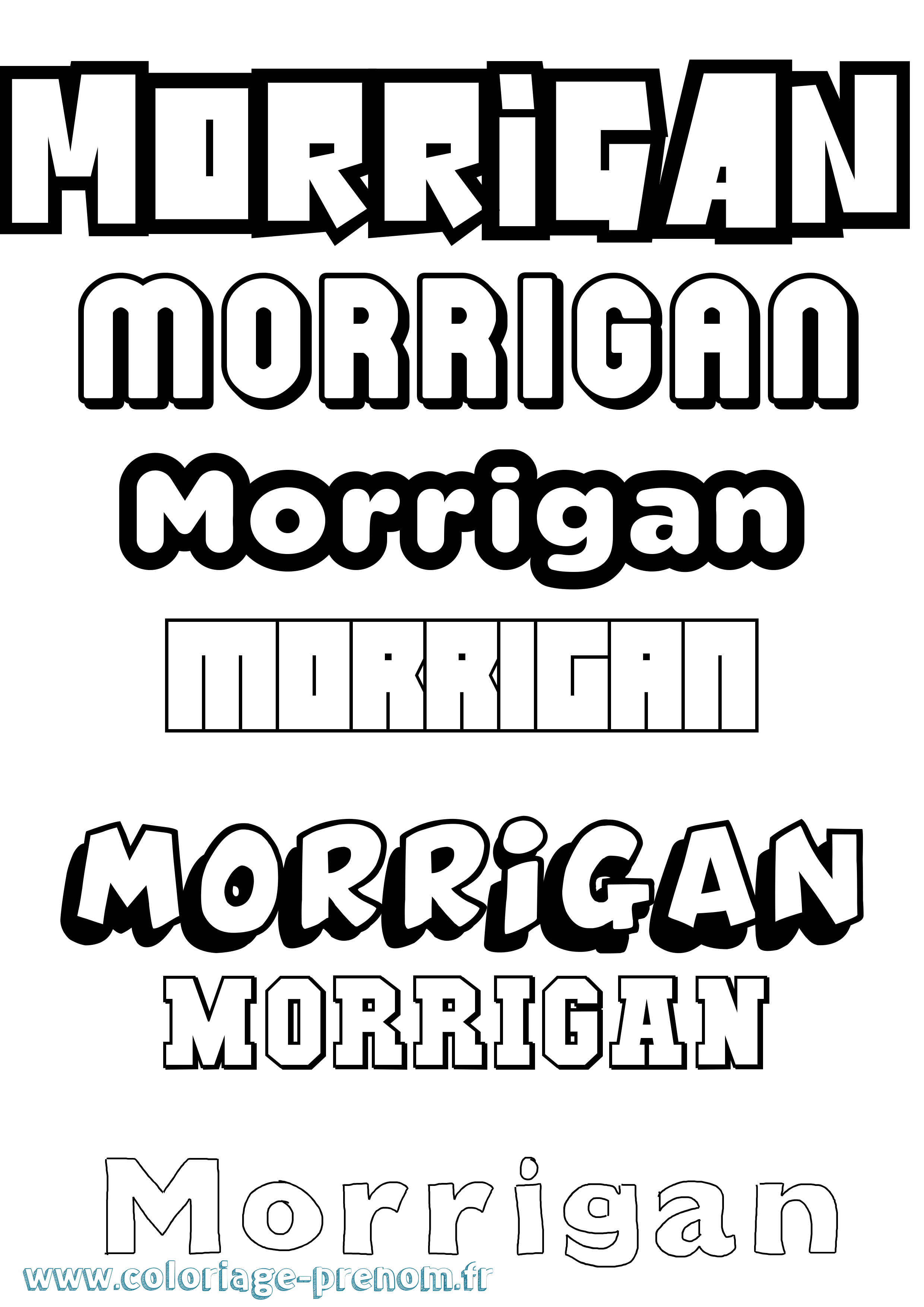 Coloriage prénom Morrigan Simple