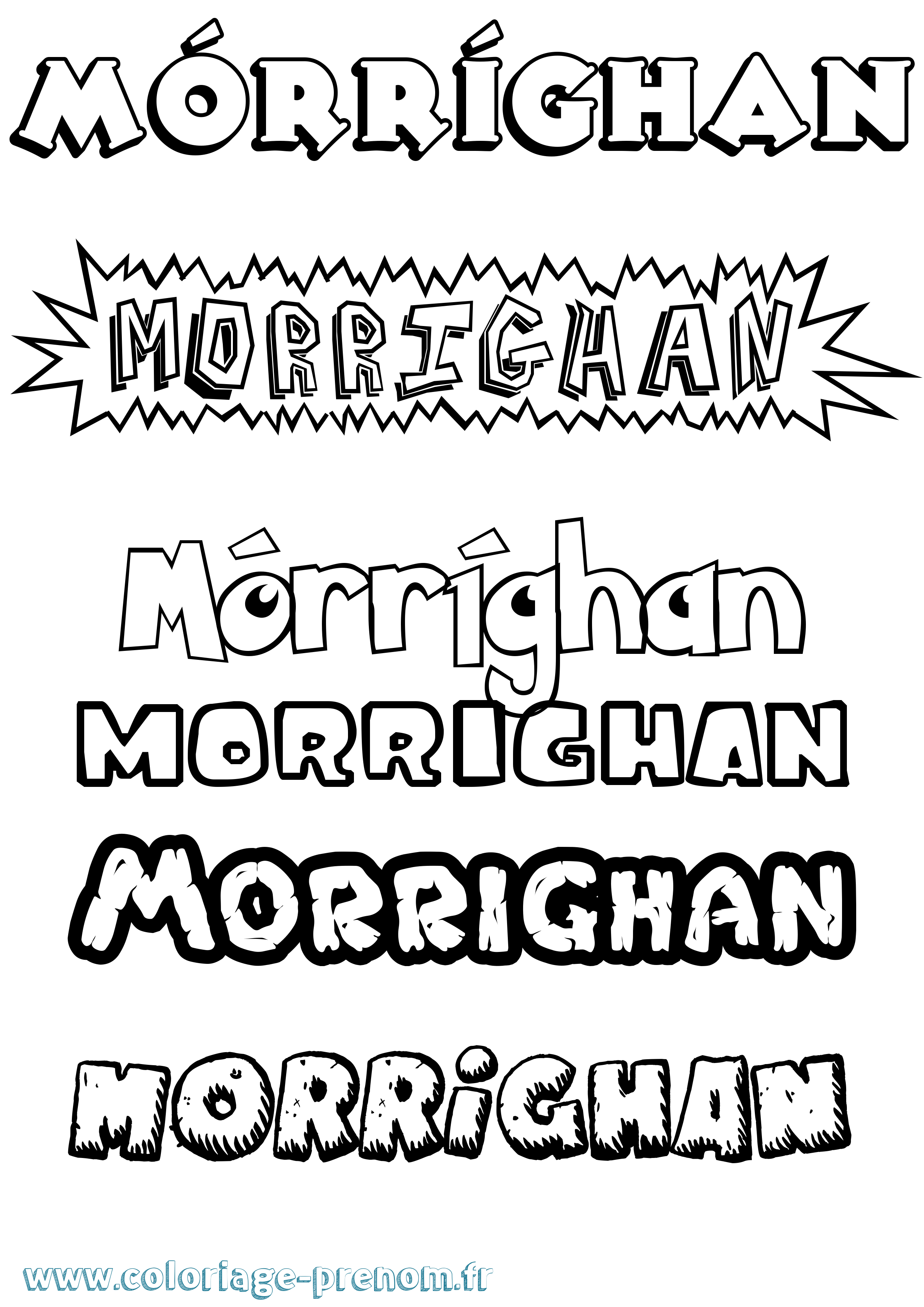 Coloriage prénom Mórríghan Dessin Animé
