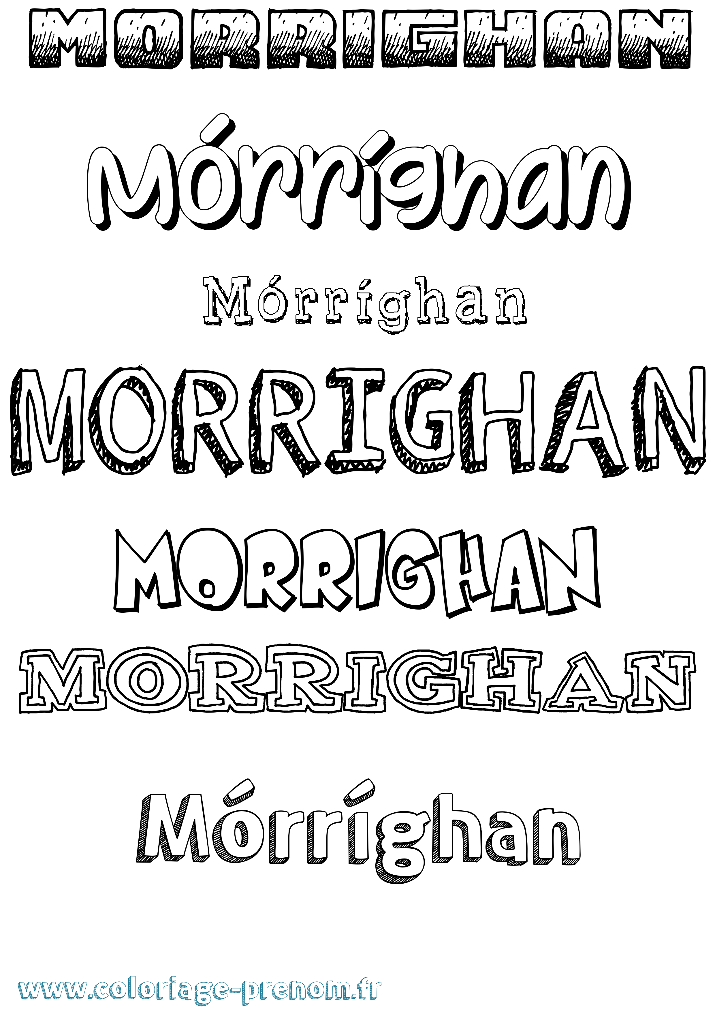 Coloriage prénom Mórríghan Dessiné