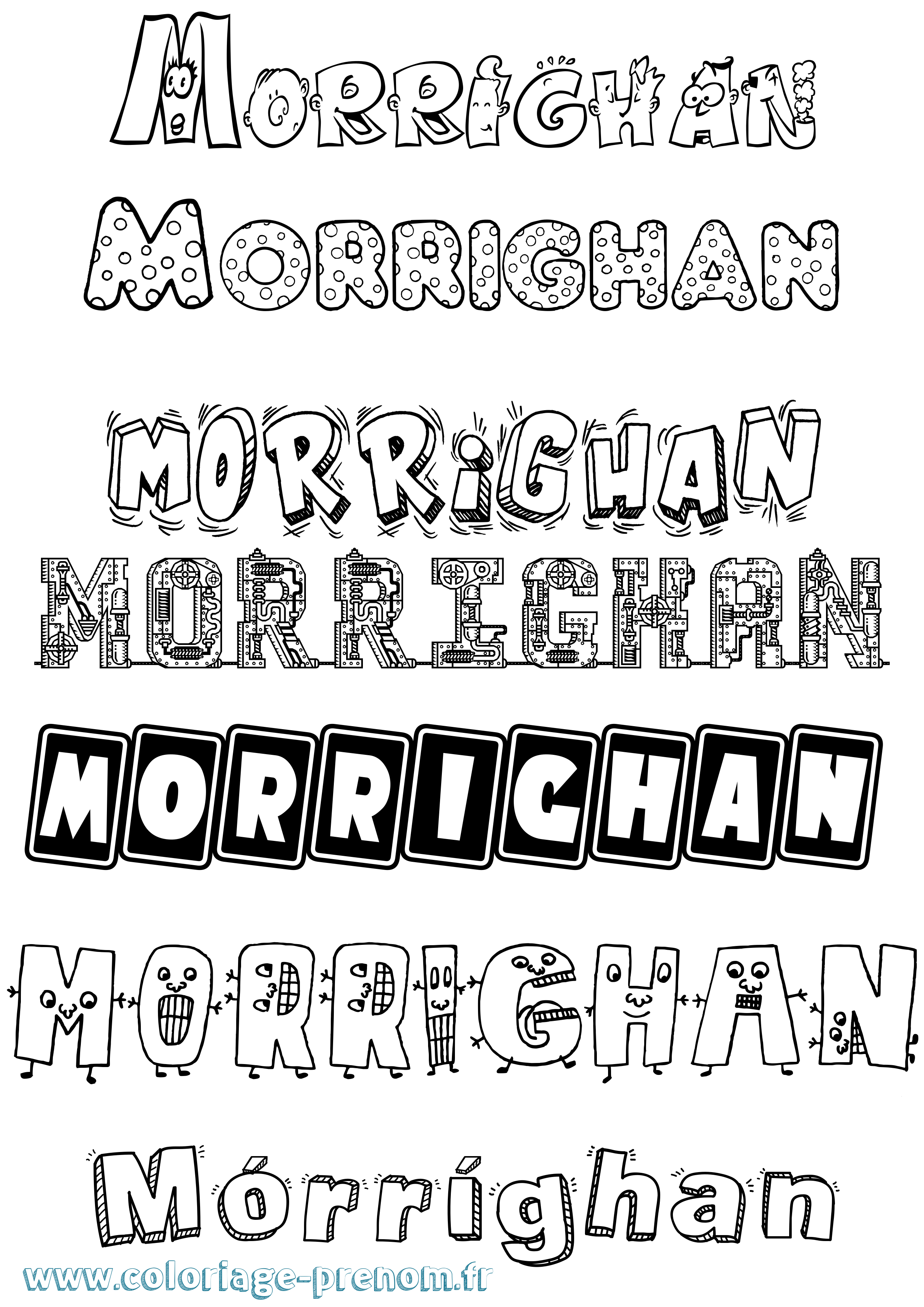 Coloriage Mórríghan Fun Coloriage prénom Mórríghan Fun