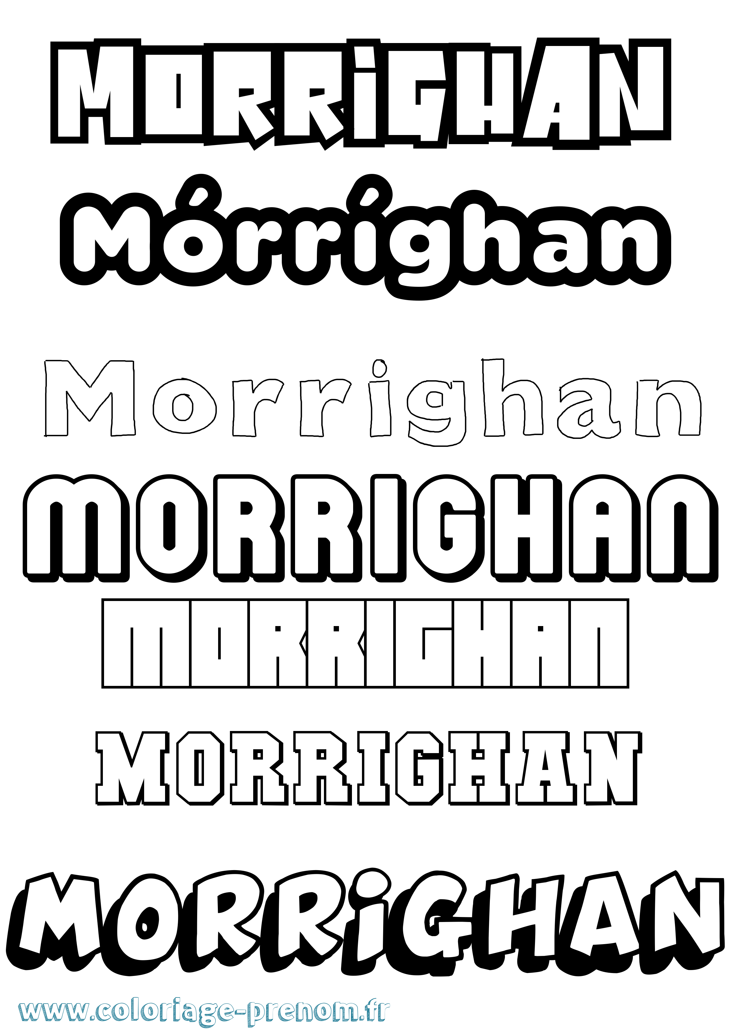 Coloriage prénom Mórríghan Simple