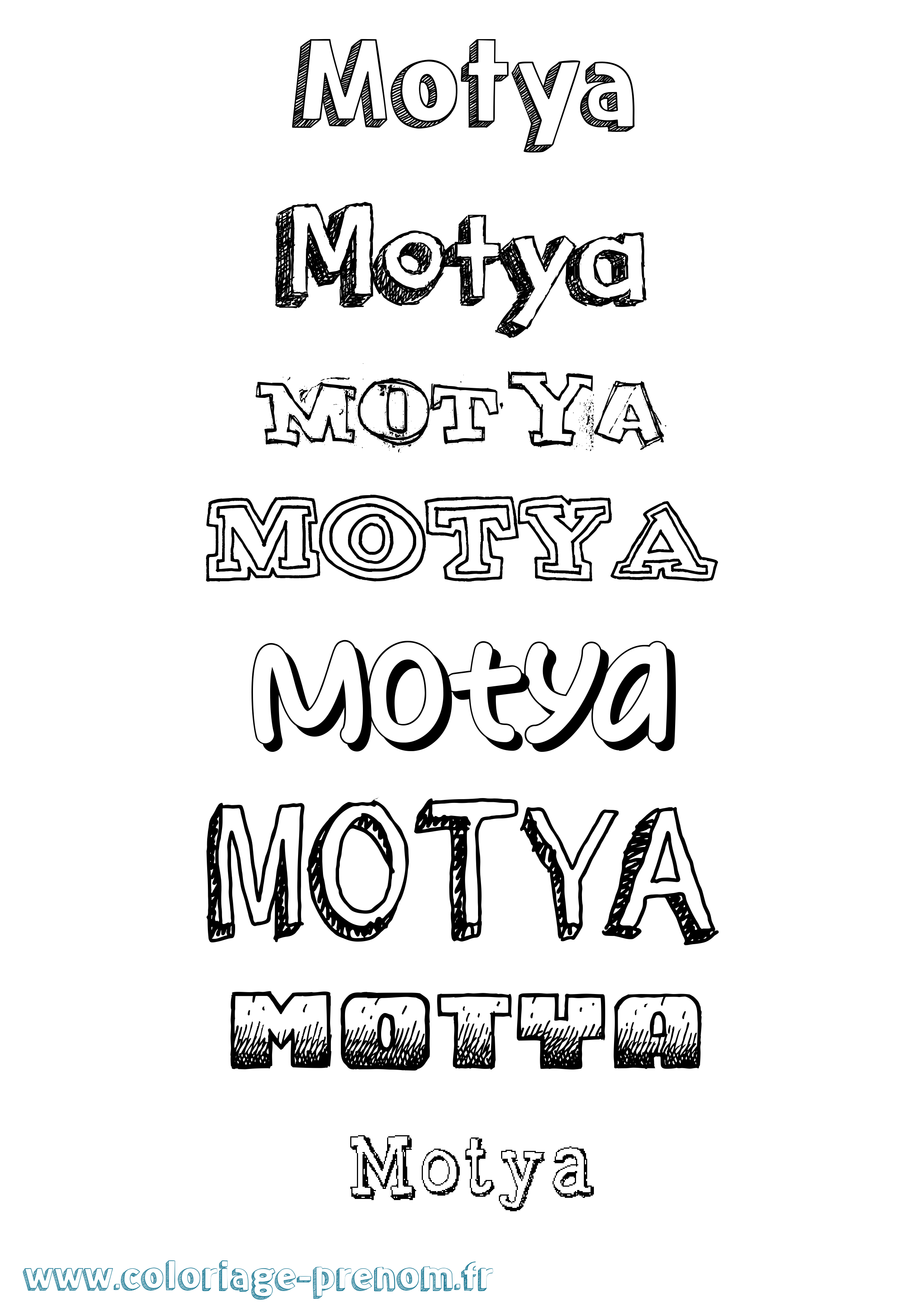Coloriage Motya Dessiné Coloriage prénom Motya Dessiné