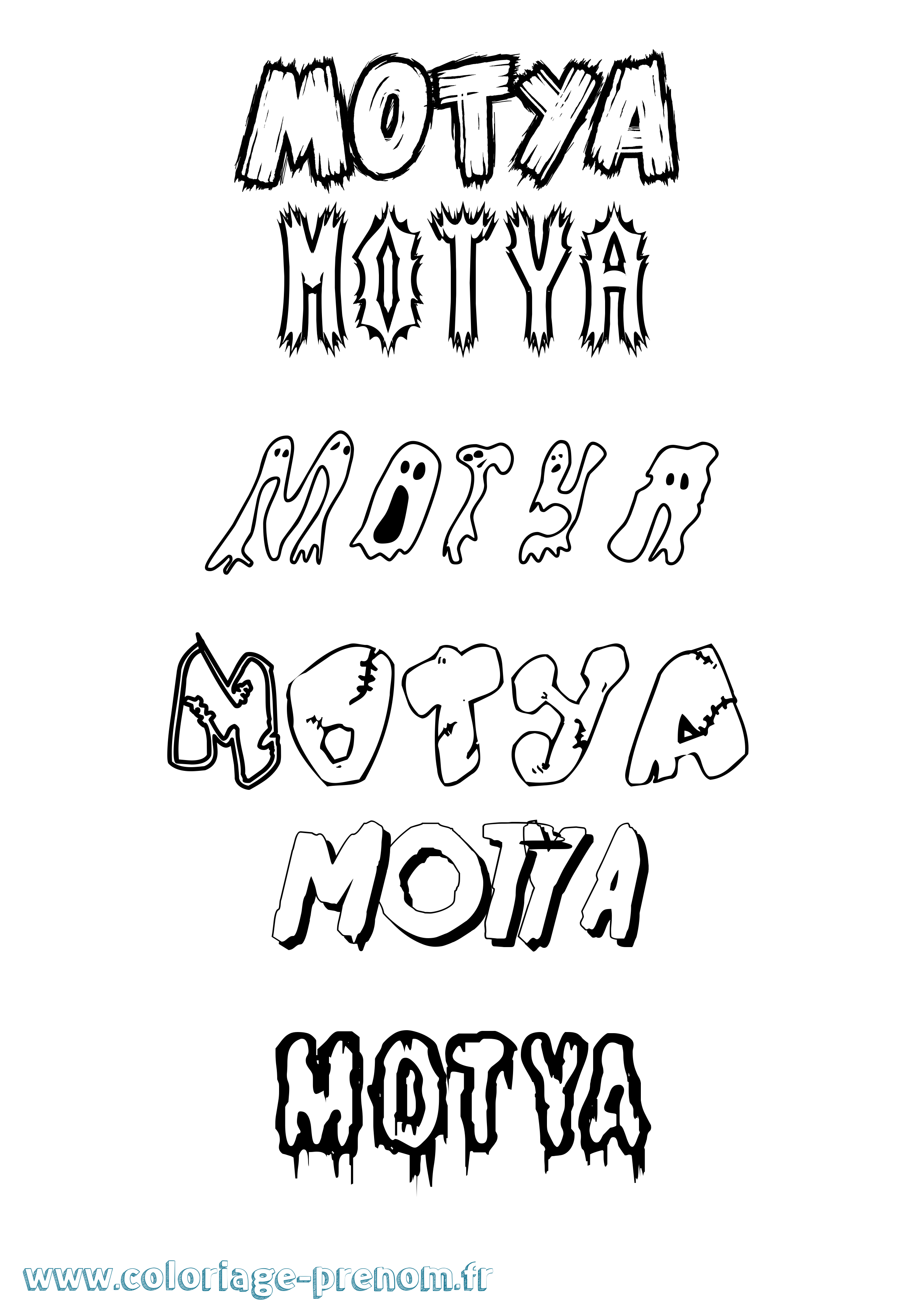 Coloriage Motya Frisson Coloriage prénom Motya Frisson