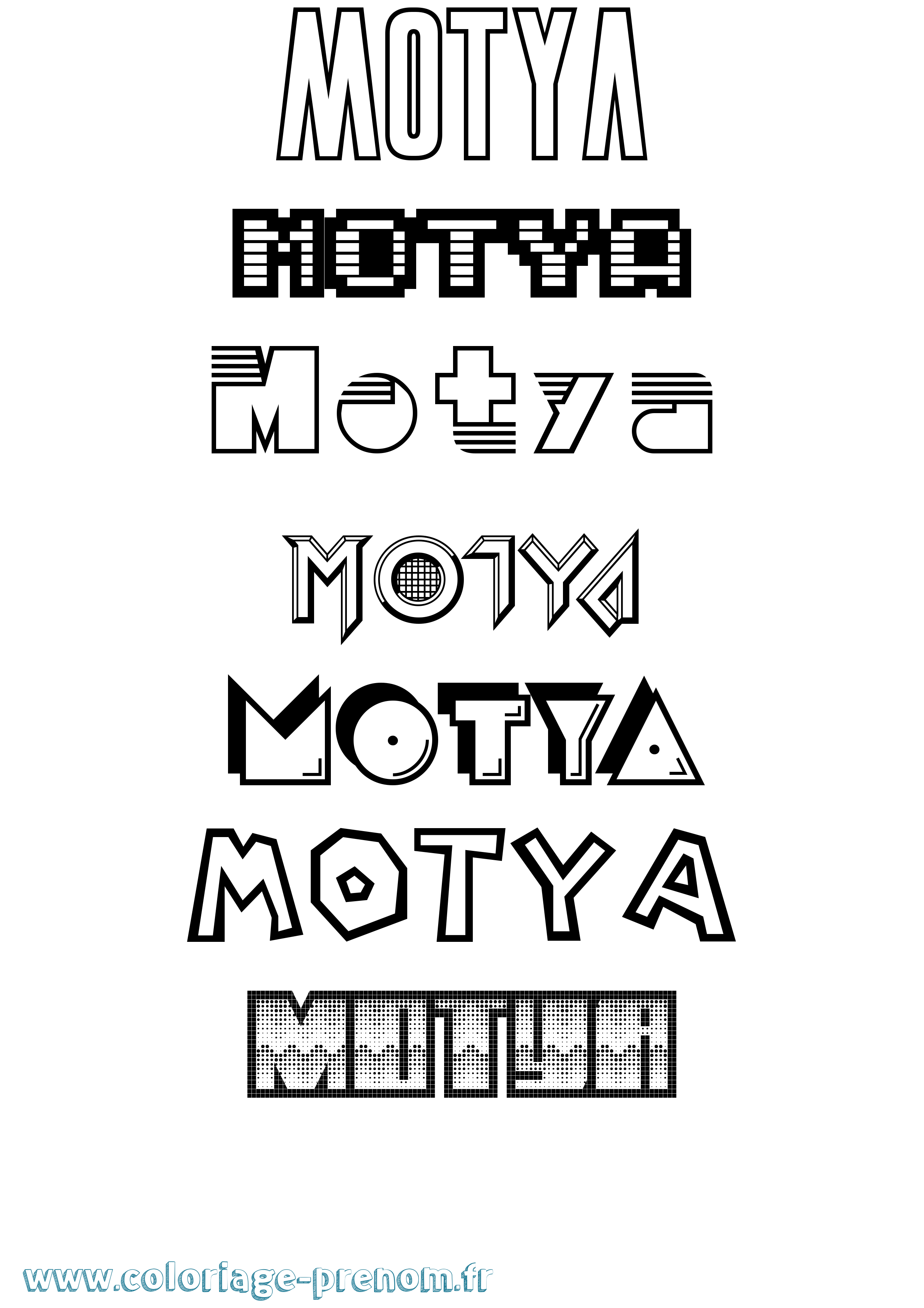 Coloriage Motya Jeux Vidéos Coloriage prénom Motya Jeux Vidéos