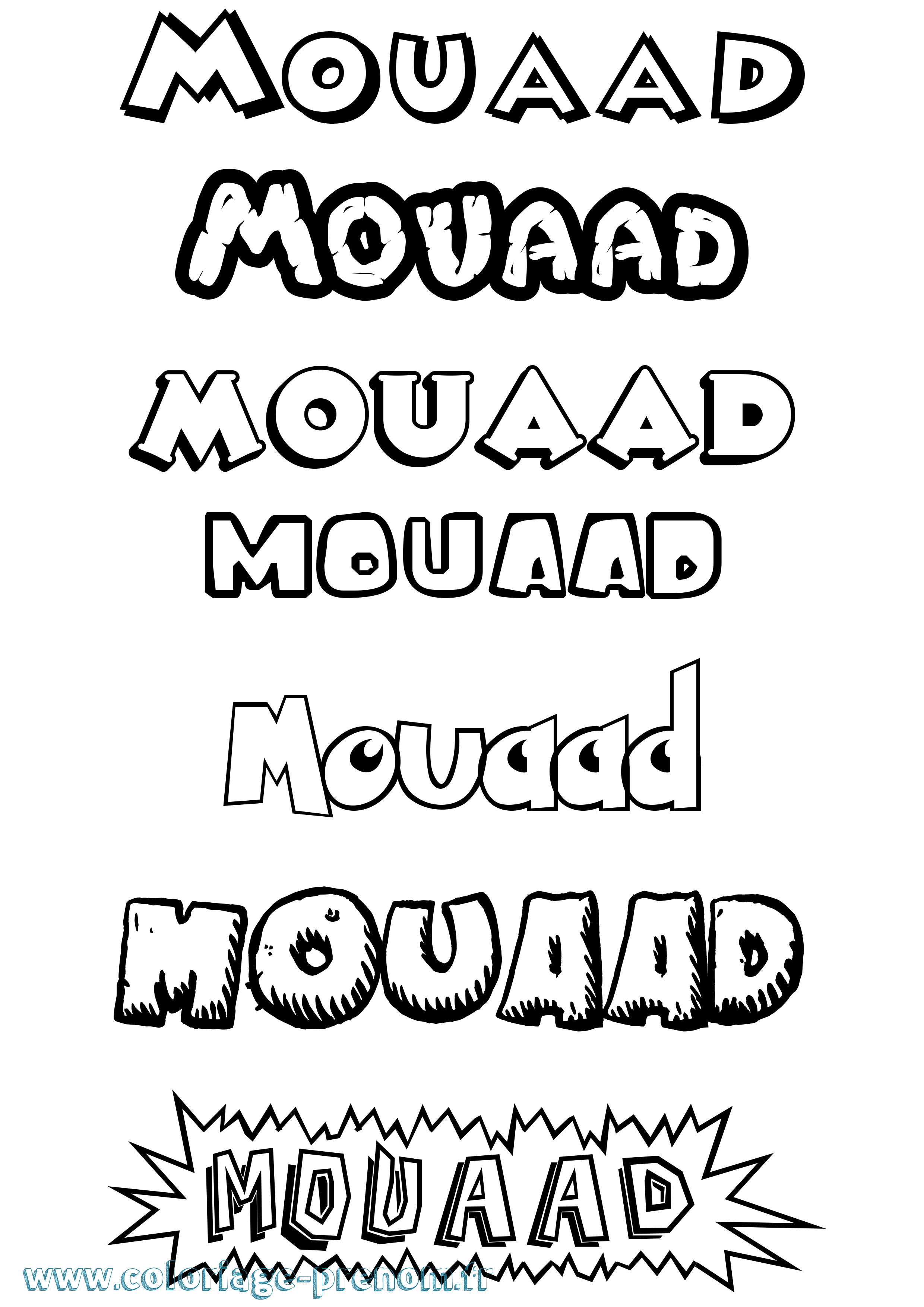 Coloriage prénom Mouaad Dessin Animé