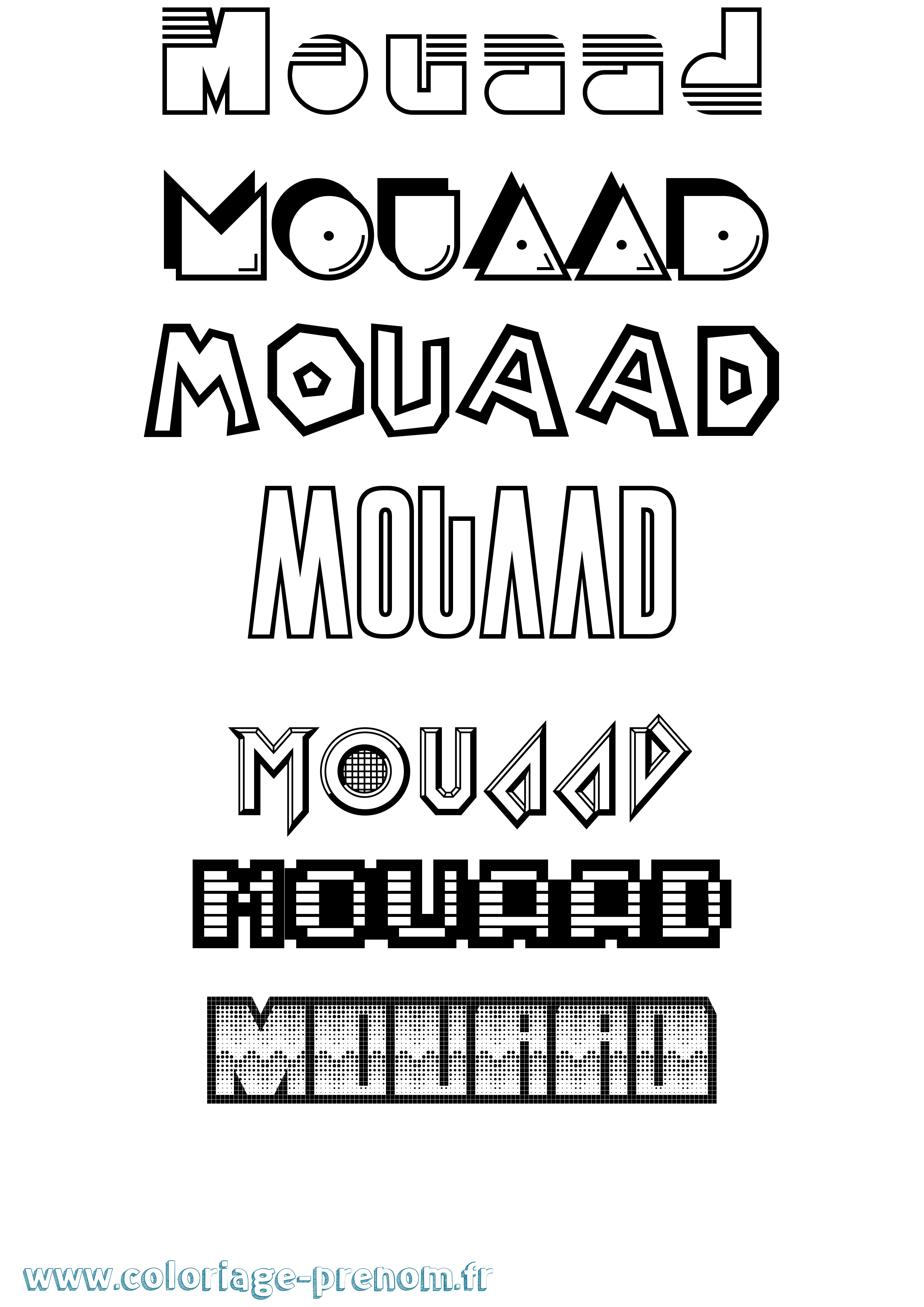 Coloriage prénom Mouaad Jeux Vidéos
