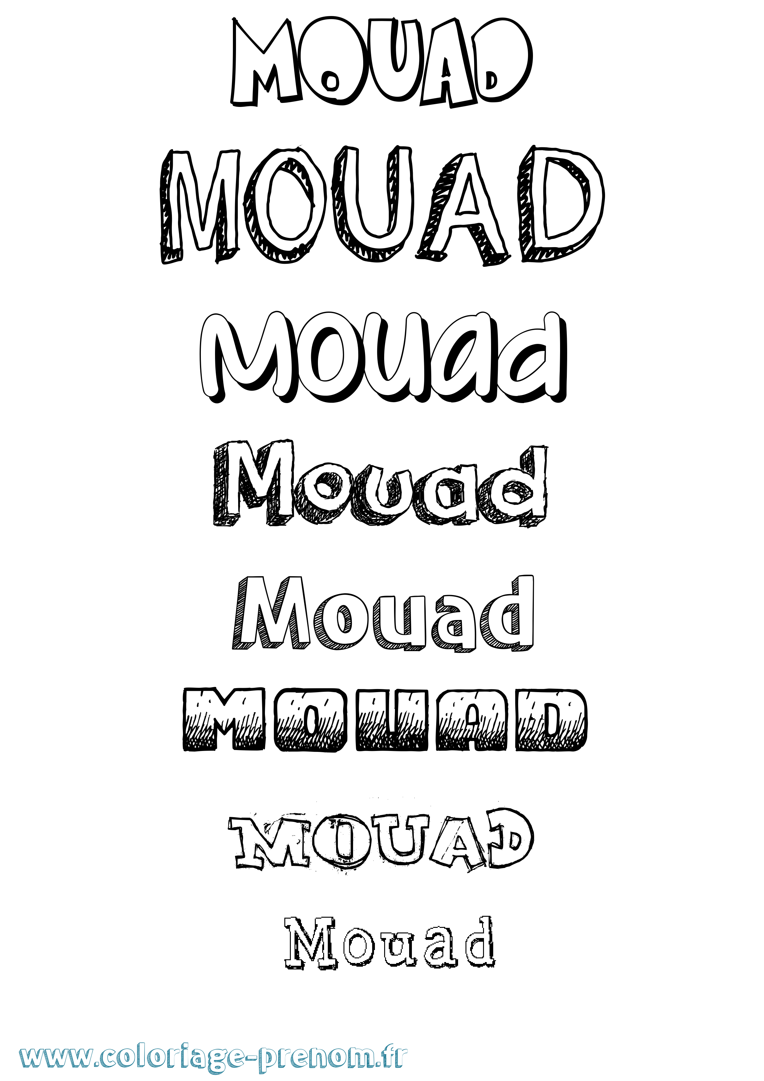 Coloriage prénom Mouad Dessiné