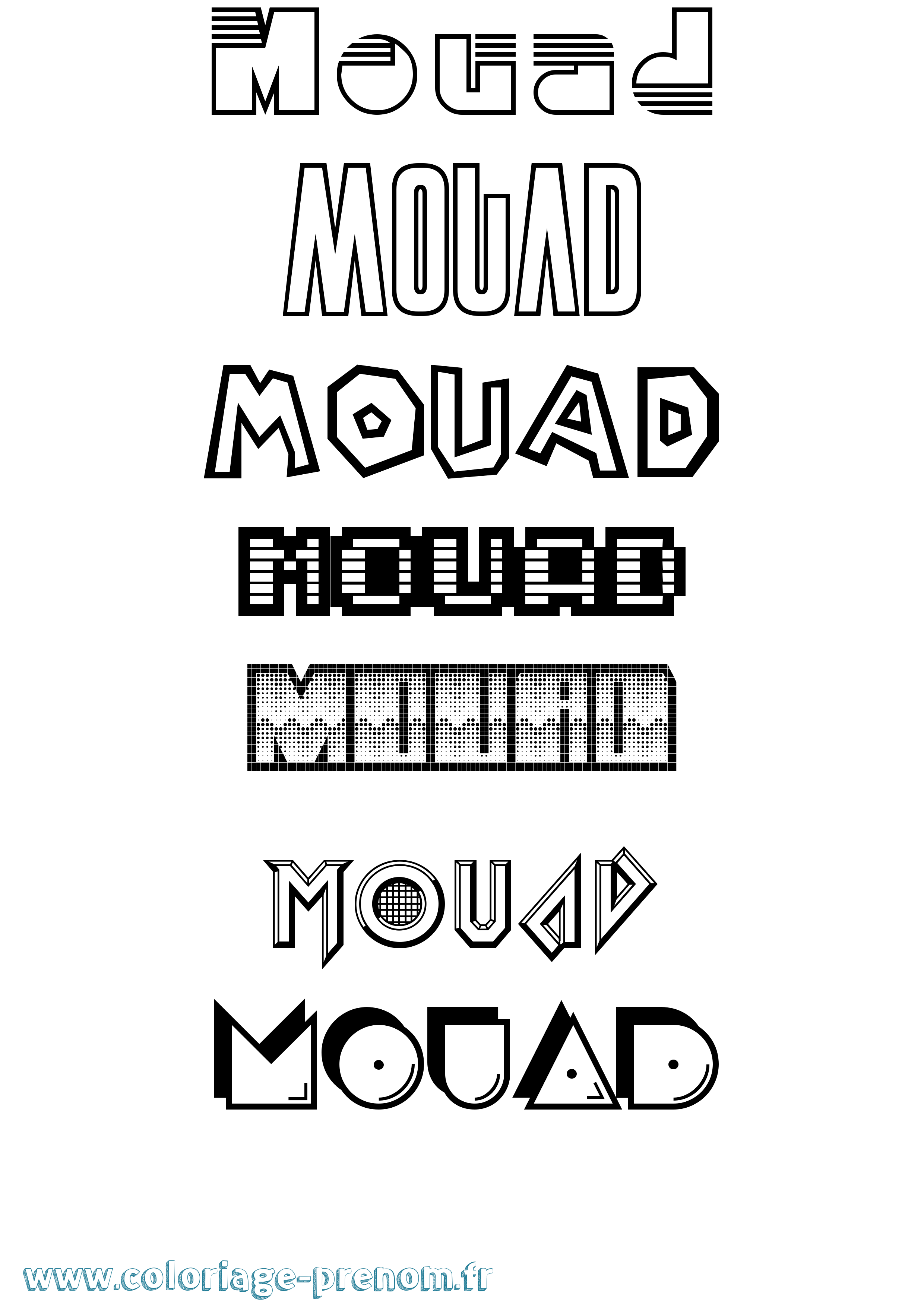 Coloriage prénom Mouad Jeux Vidéos