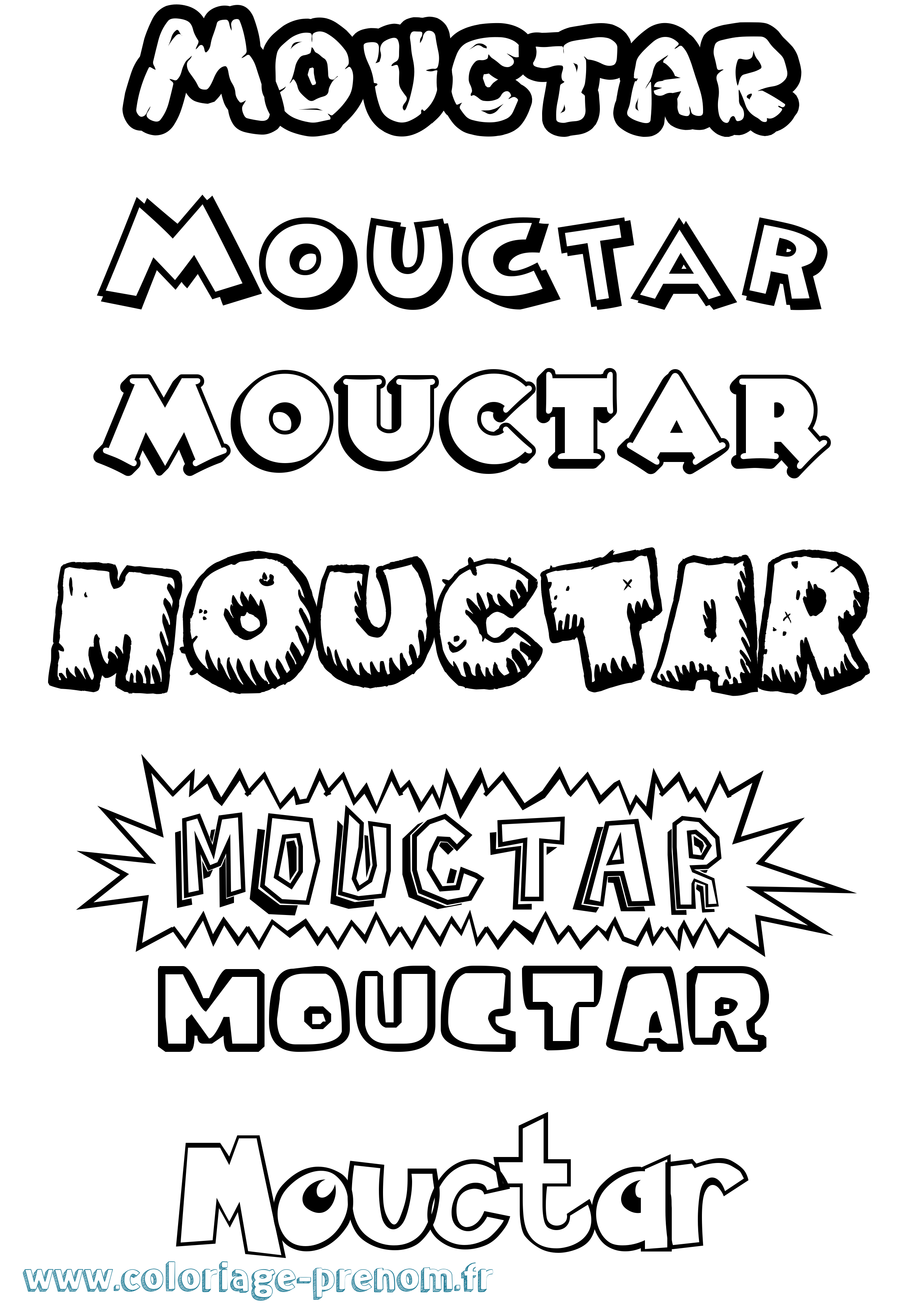 Coloriage Mouctar Dessin Animé Coloriage prénom Mouctar Dessin Animé