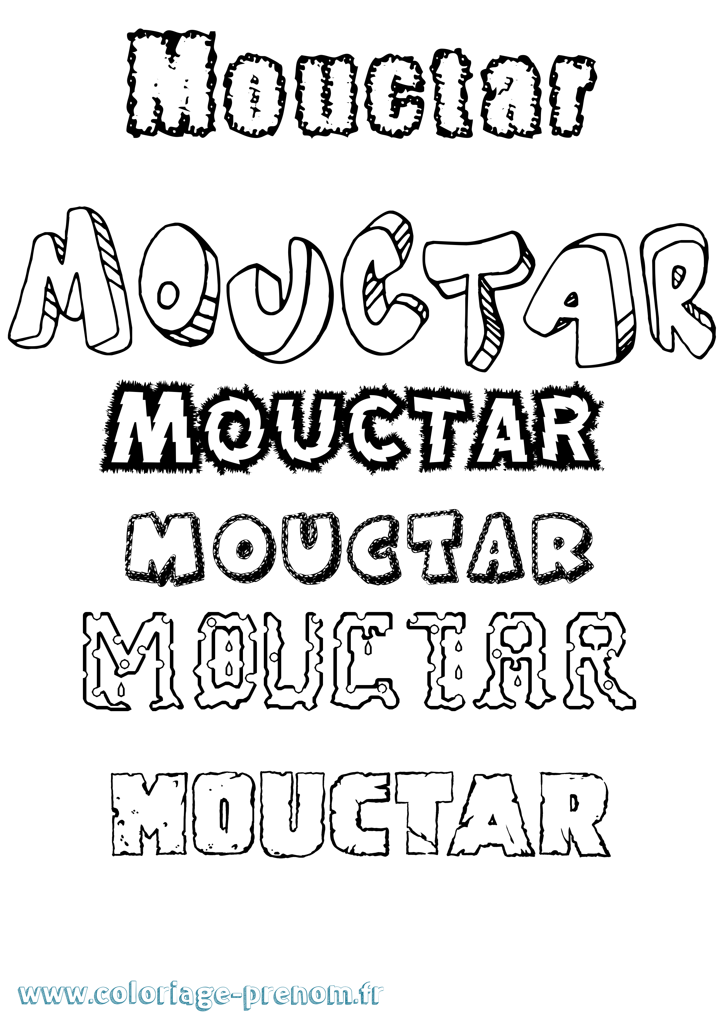 Coloriage Mouctar Destructuré Coloriage prénom Mouctar Destructuré