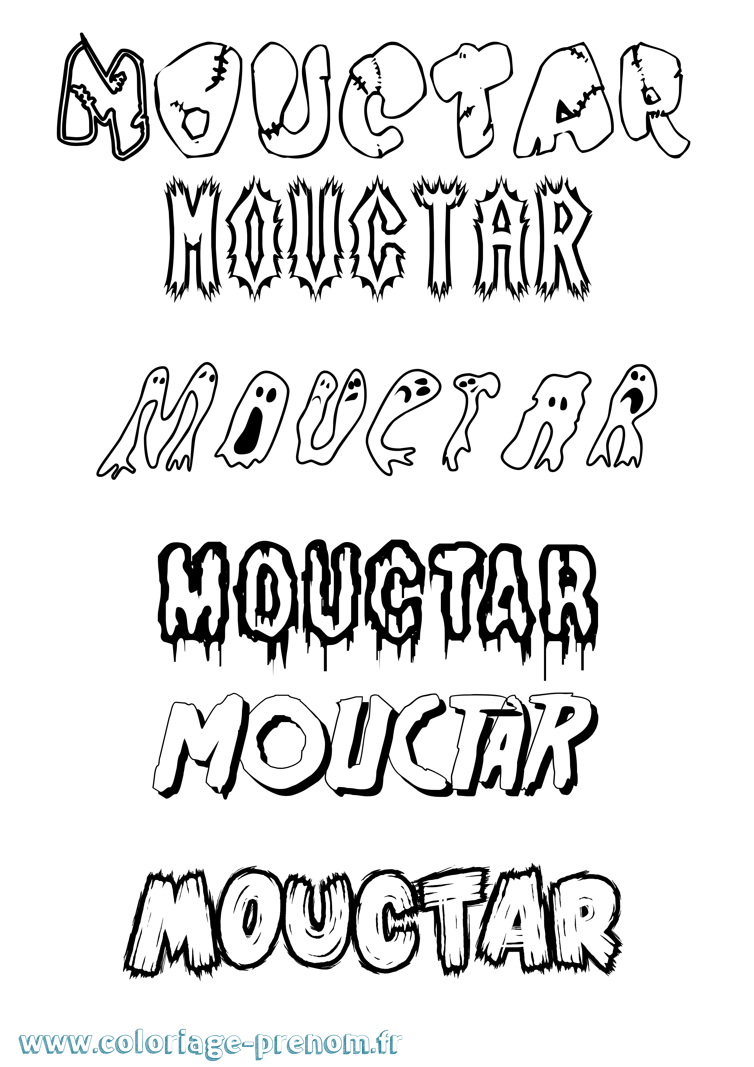 Coloriage Mouctar Frisson Coloriage prénom Mouctar Frisson