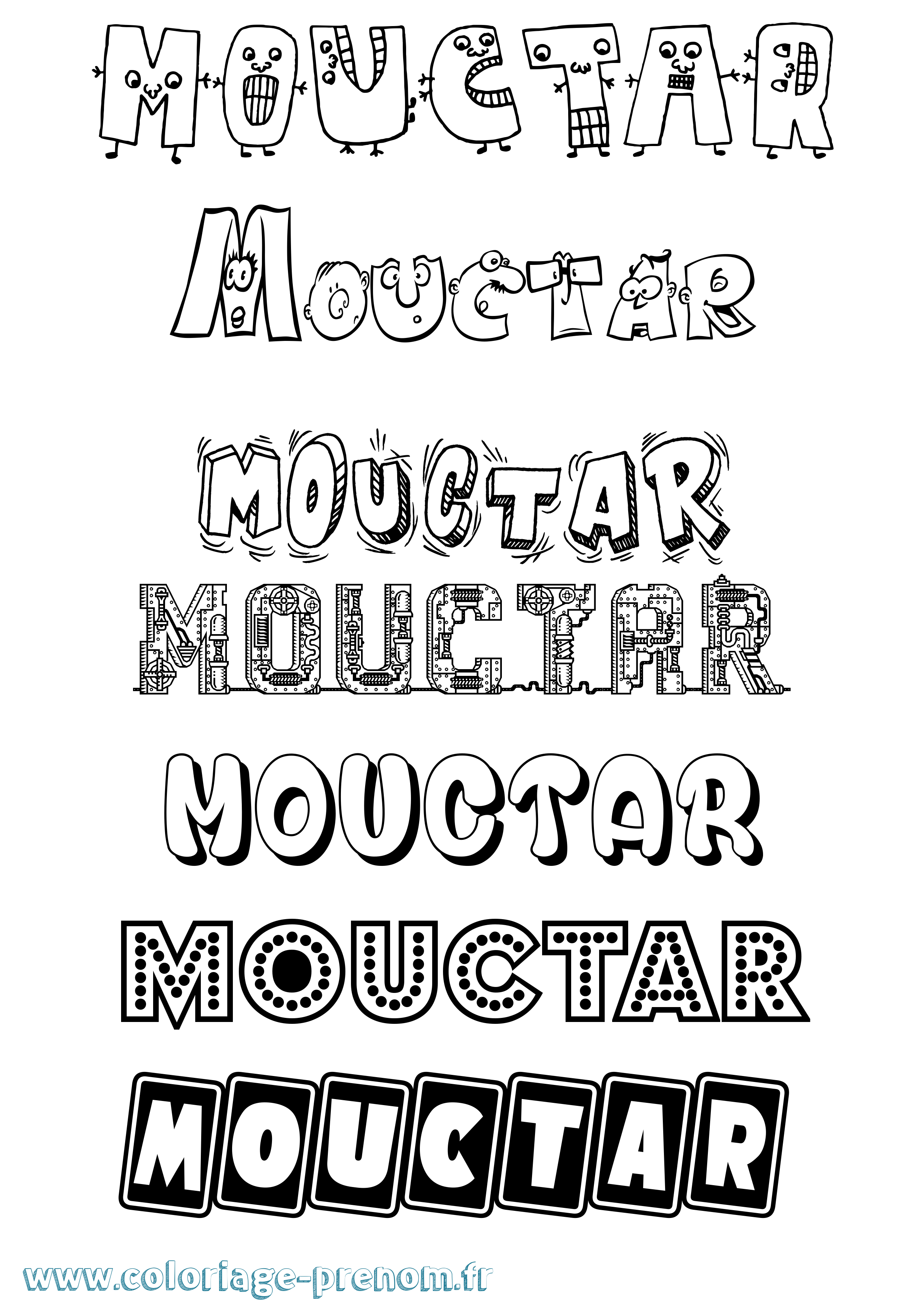 Coloriage Mouctar Fun Coloriage prénom Mouctar Fun