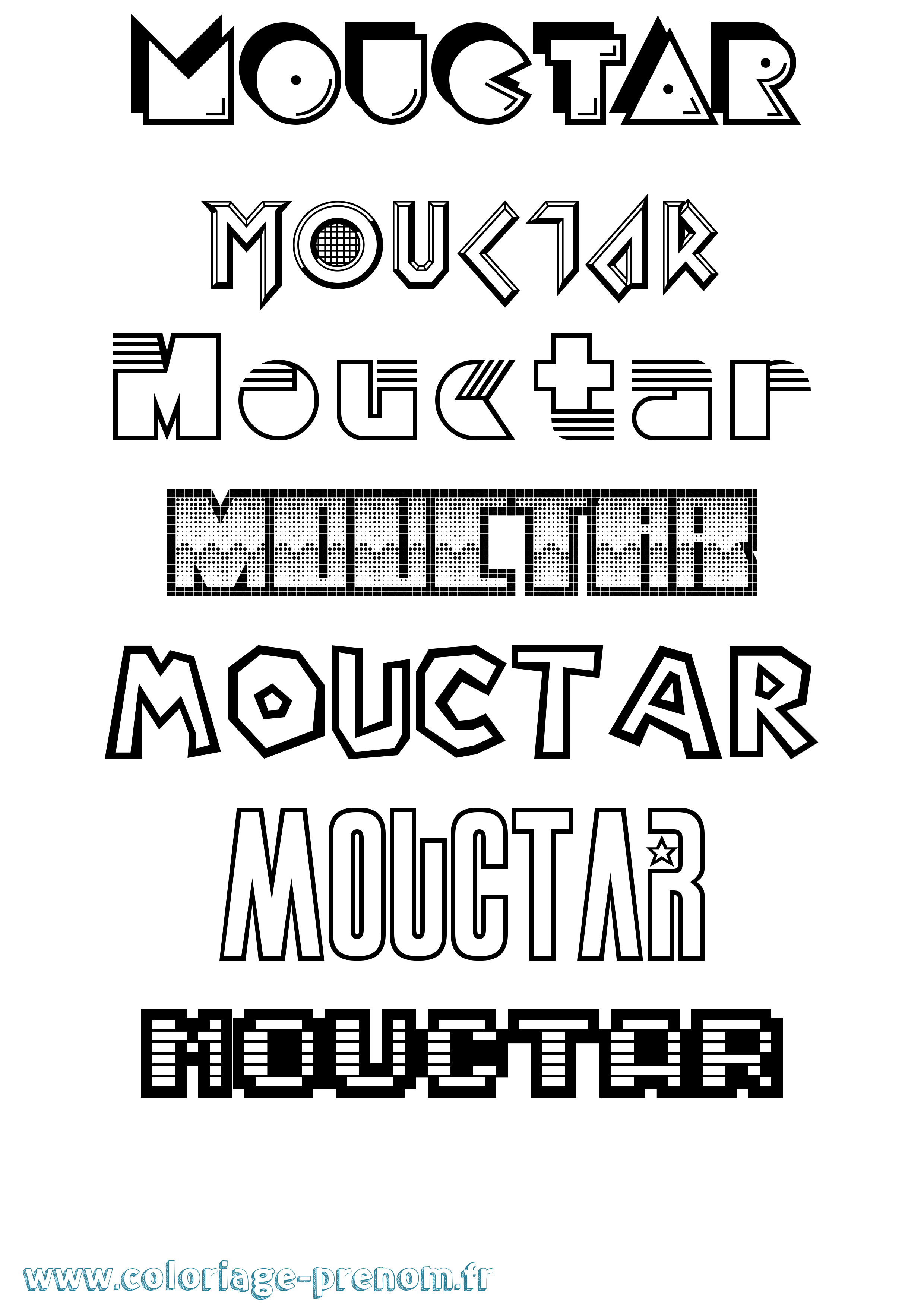 Coloriage Mouctar Jeux Vidéos Coloriage prénom Mouctar Jeux Vidéos