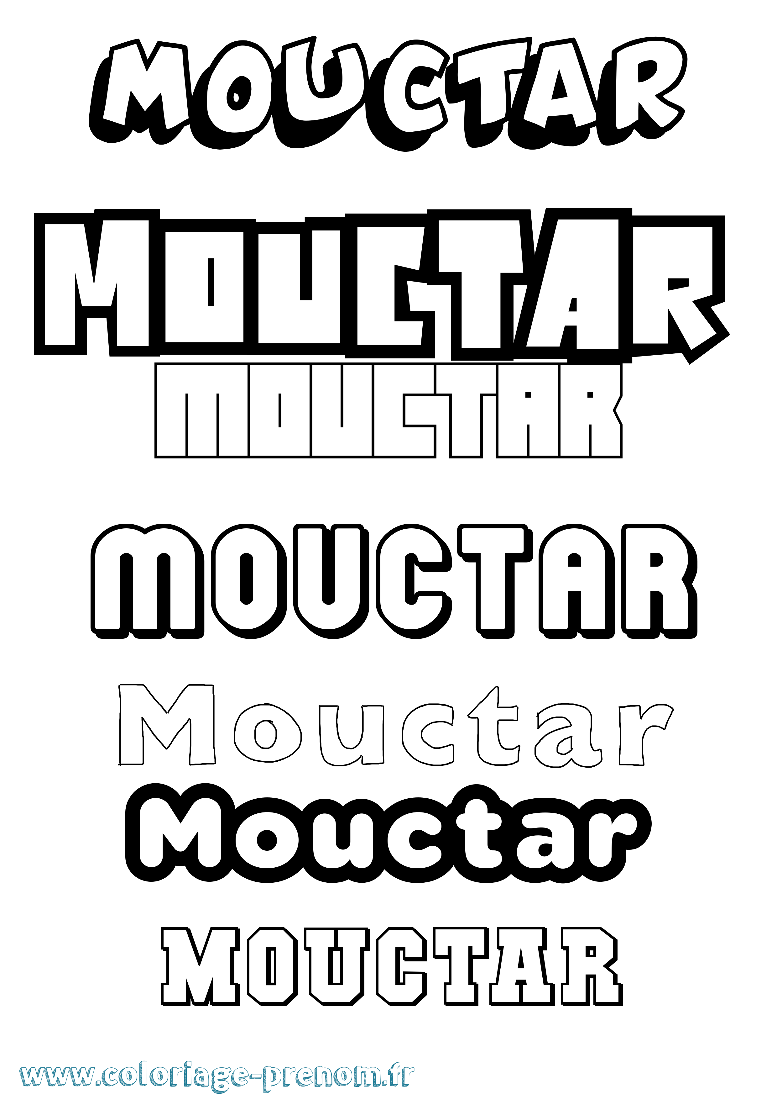 Coloriage Mouctar Simple Coloriage prénom Mouctar Simple