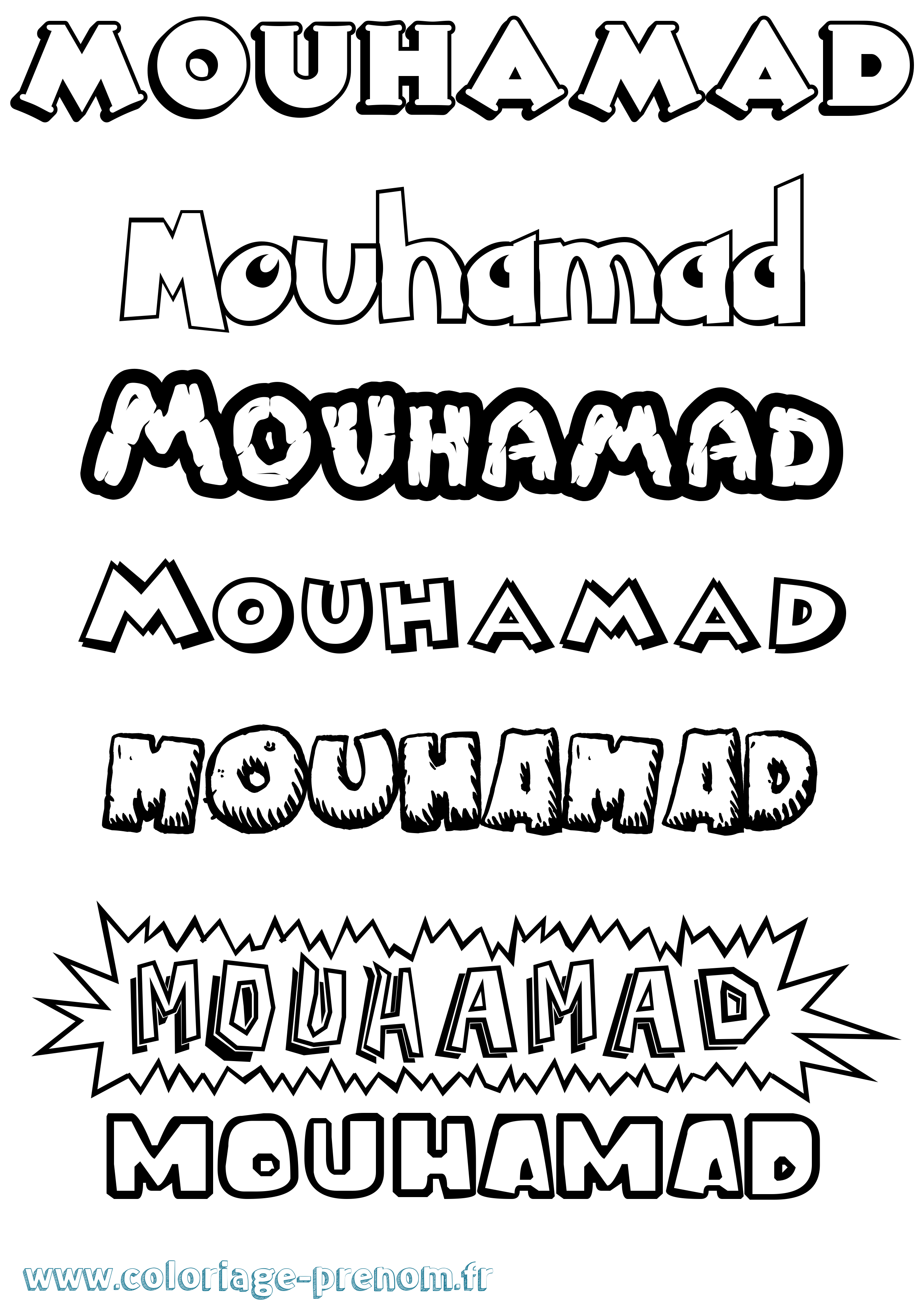 Coloriage prénom Mouhamad Dessin Animé