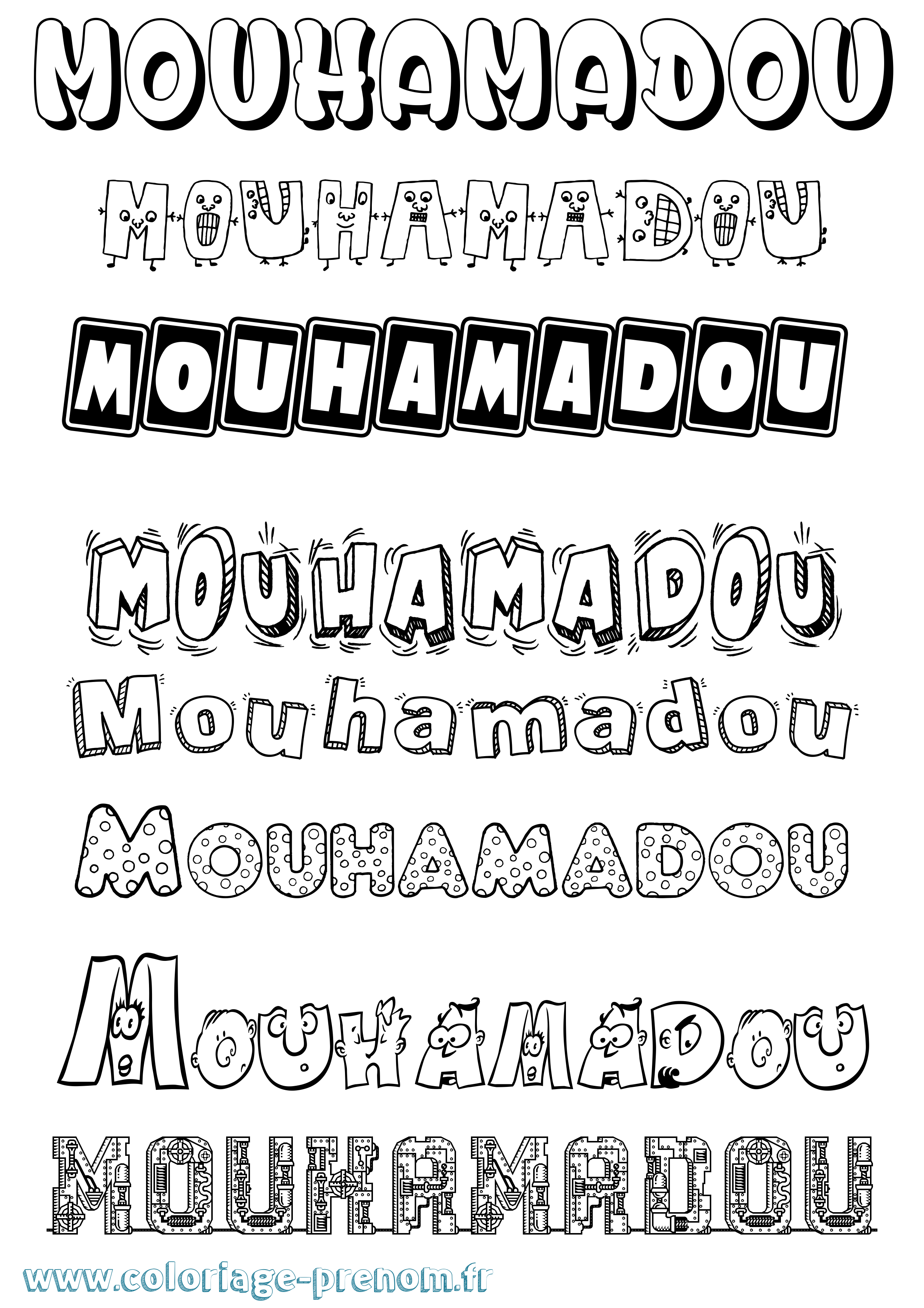 Coloriage prénom Mouhamadou