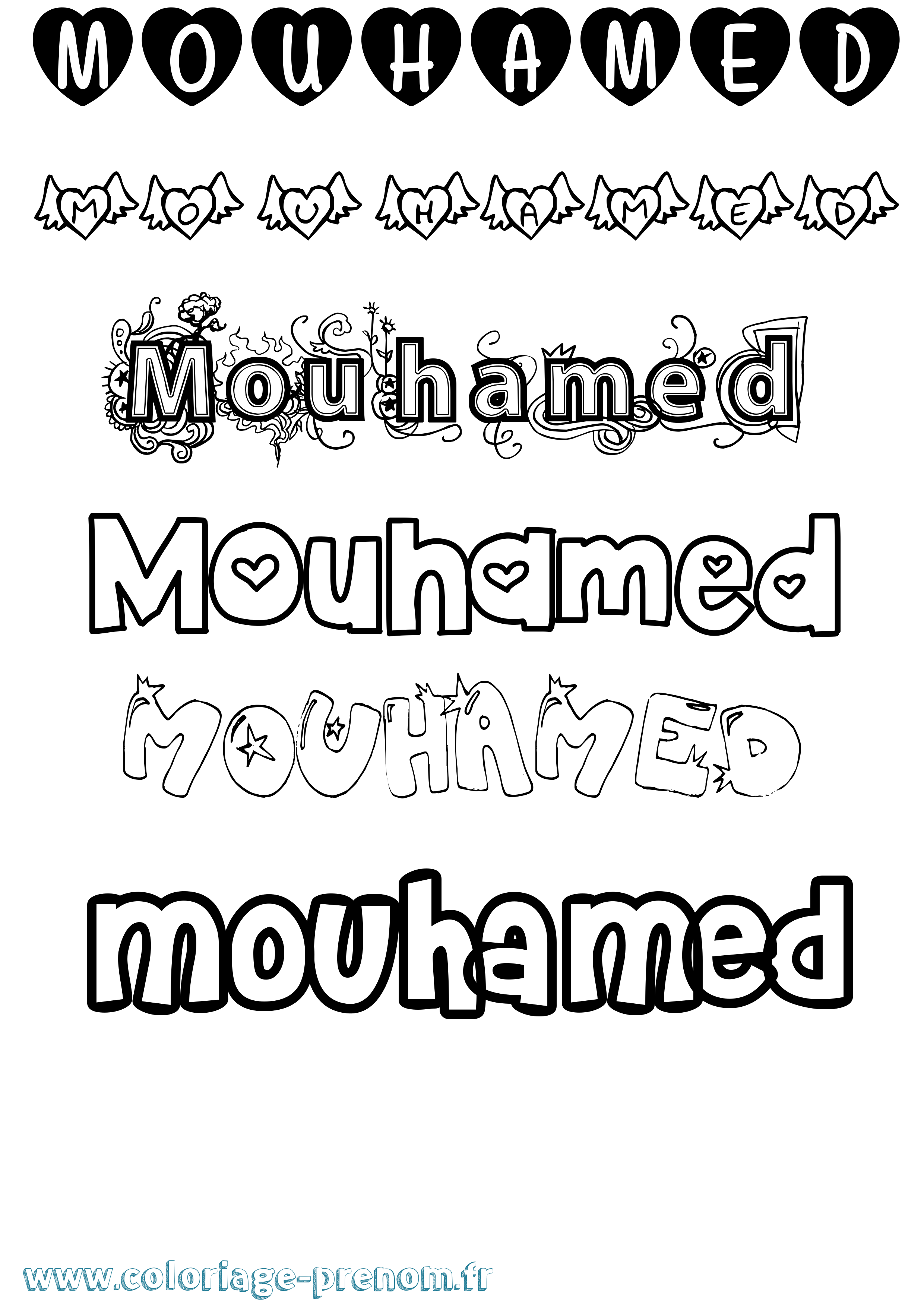Coloriage prénom Mouhamed