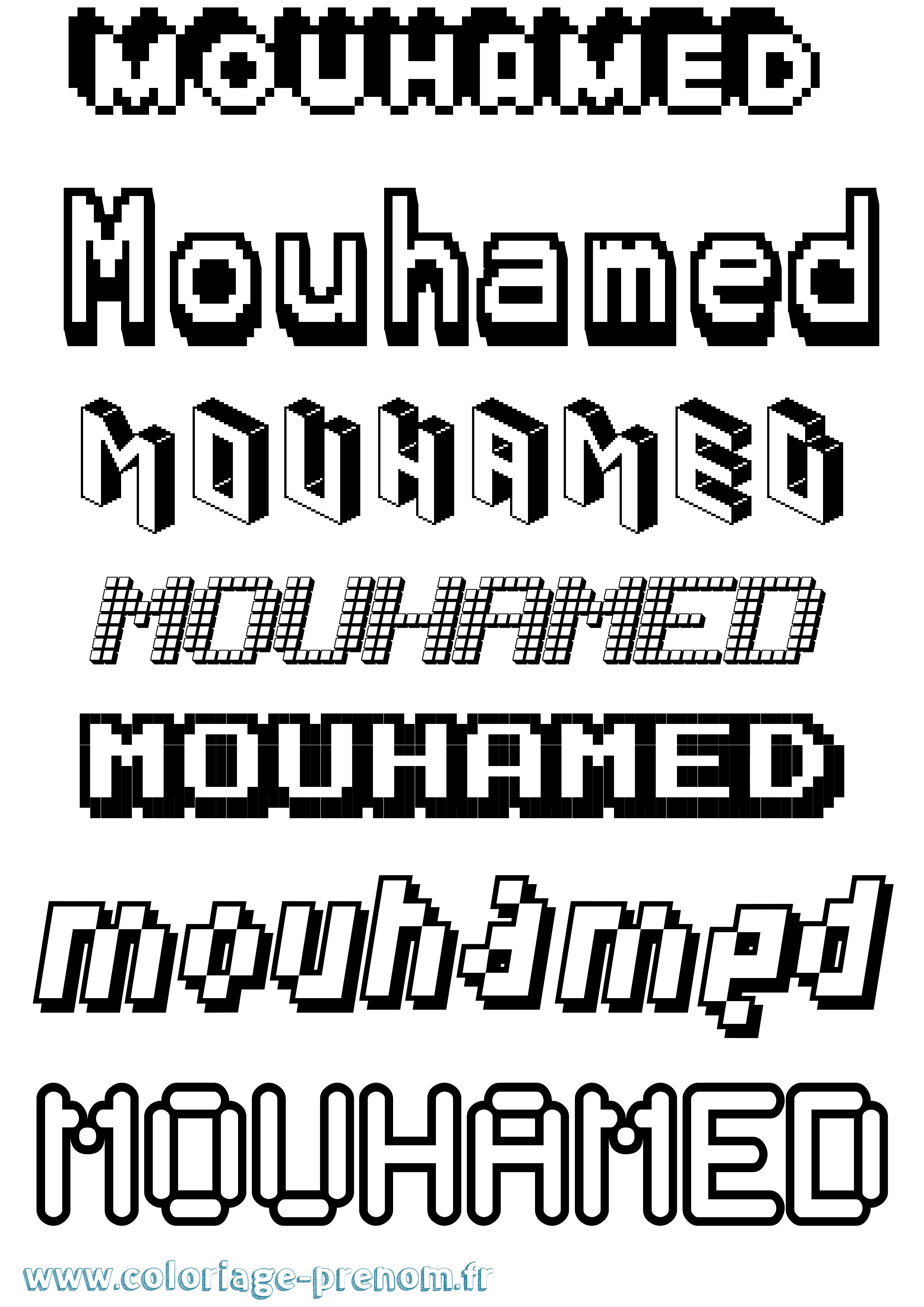 Coloriage prénom Mouhamed