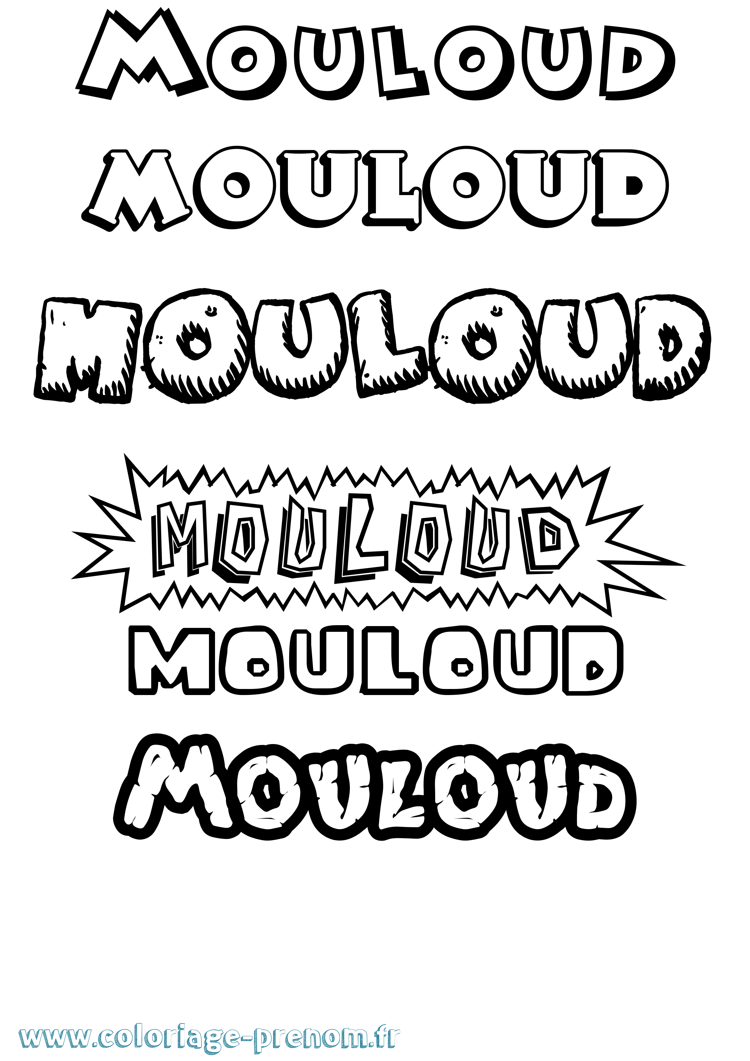 Coloriage prénom Mouloud Dessin Animé