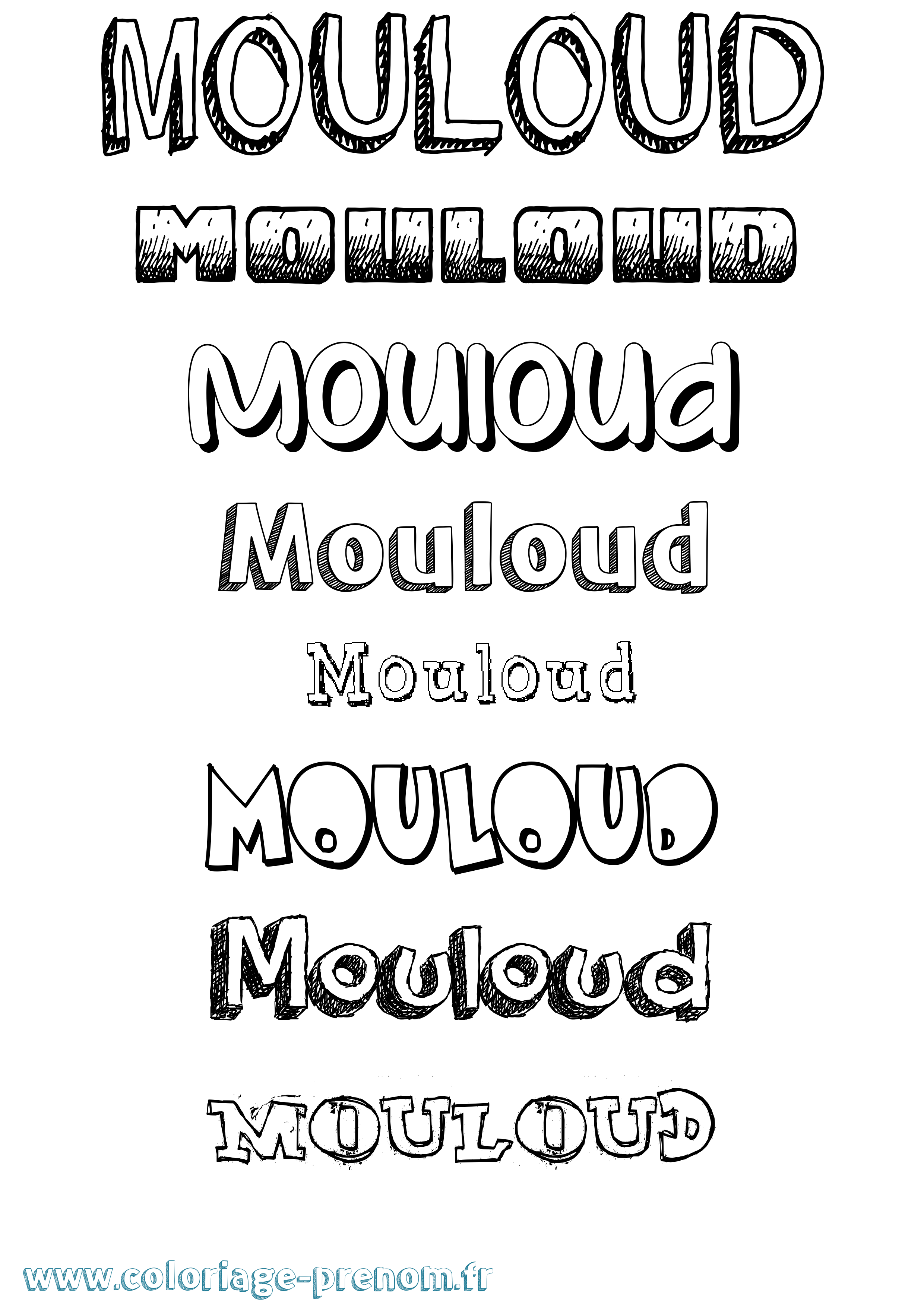 Coloriage prénom Mouloud Dessiné