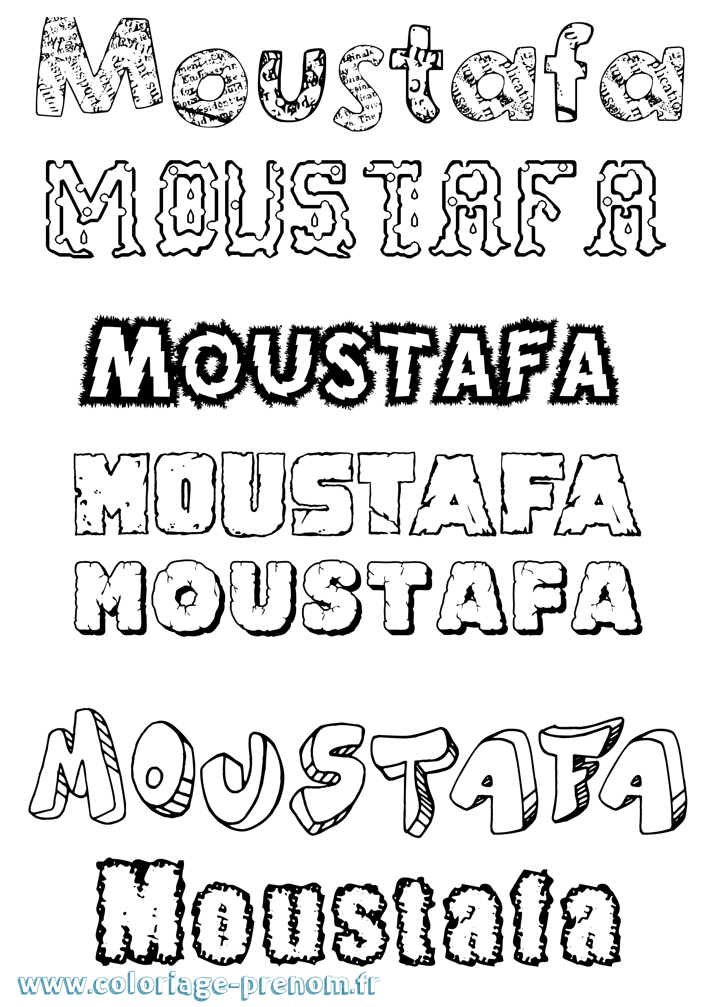 Coloriage Moustafa Coloriage prénom Moustafa