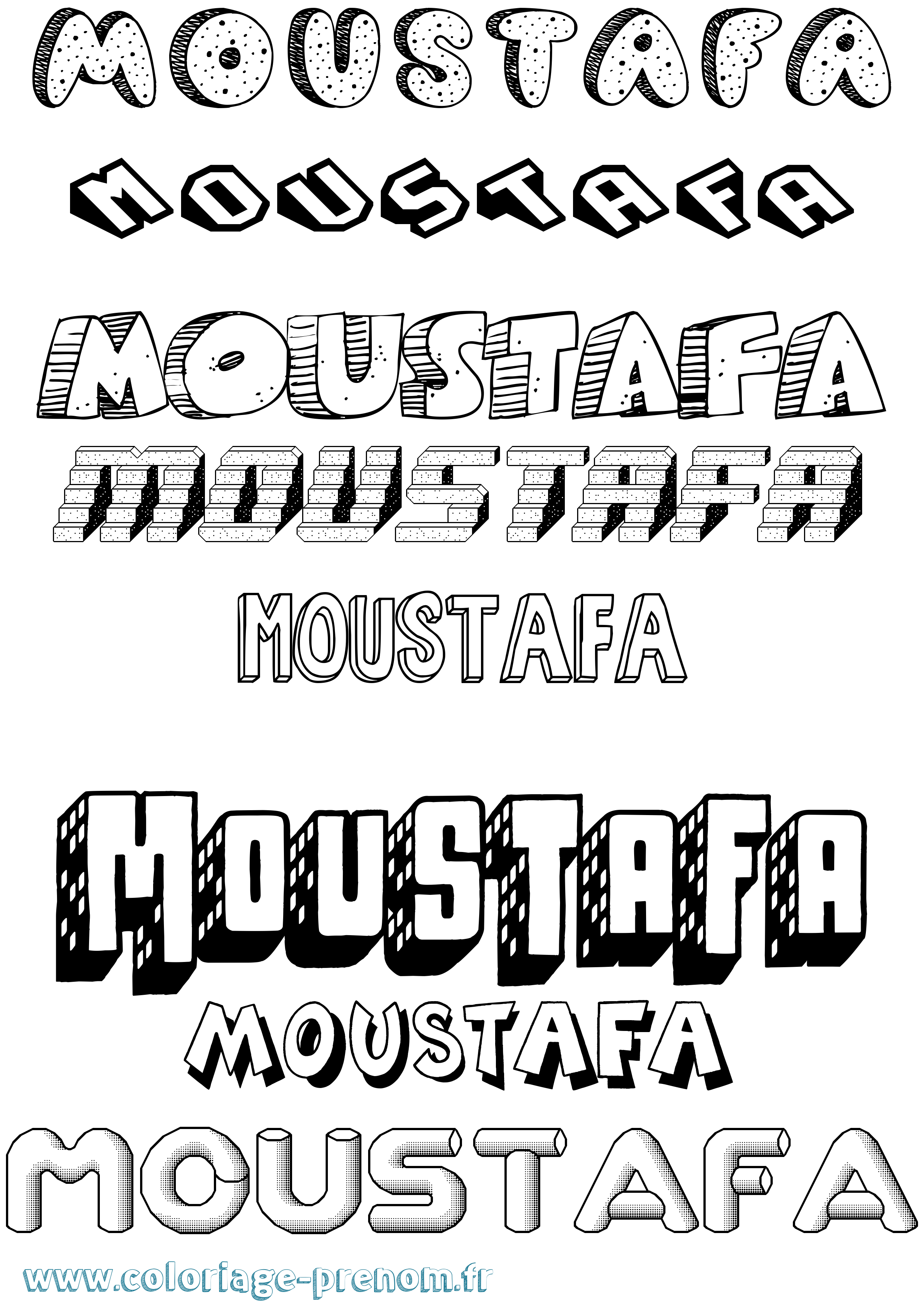 Coloriage Moustafa Coloriage prénom Moustafa
