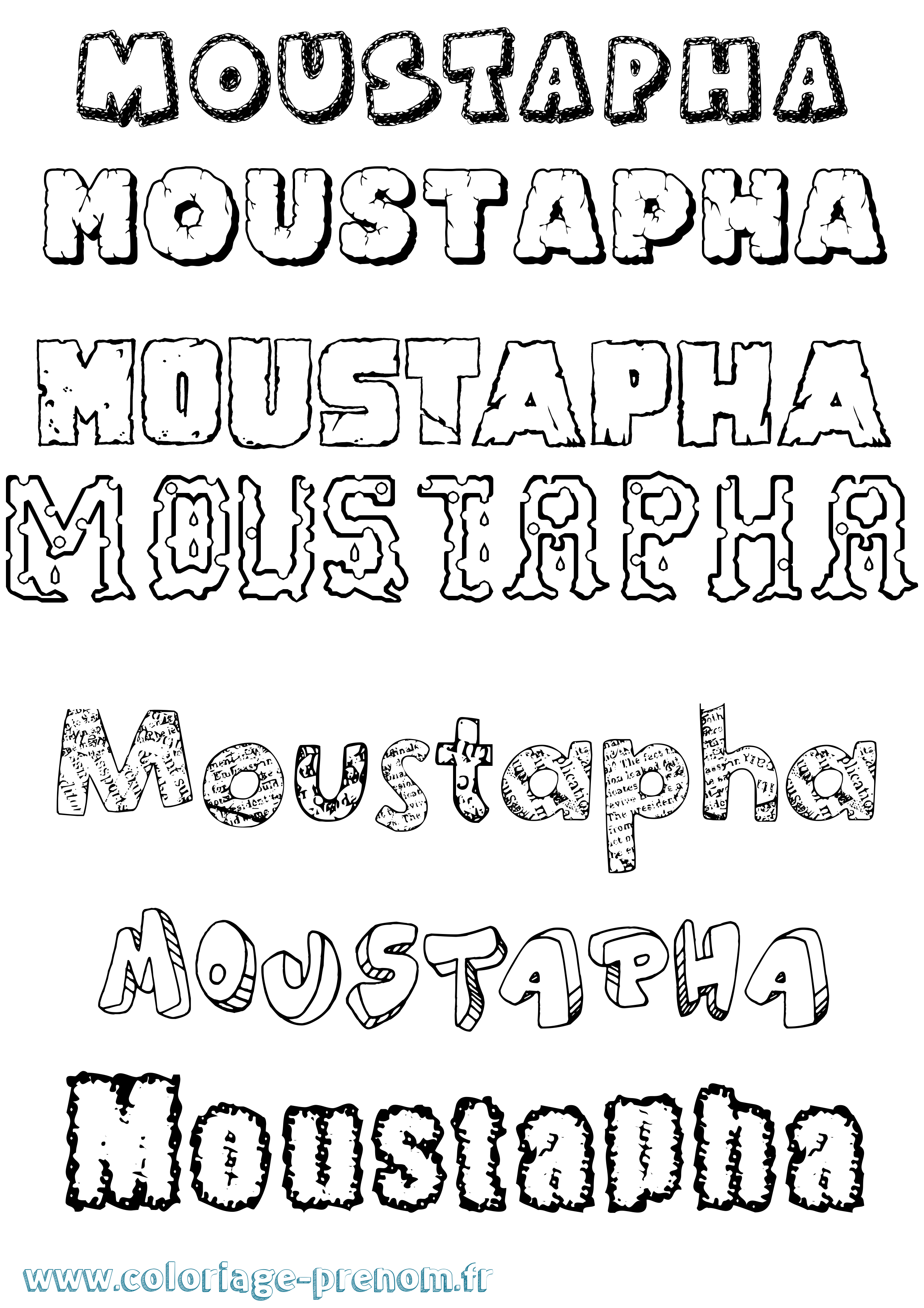 Coloriage Moustapha Coloriage prénom Moustapha