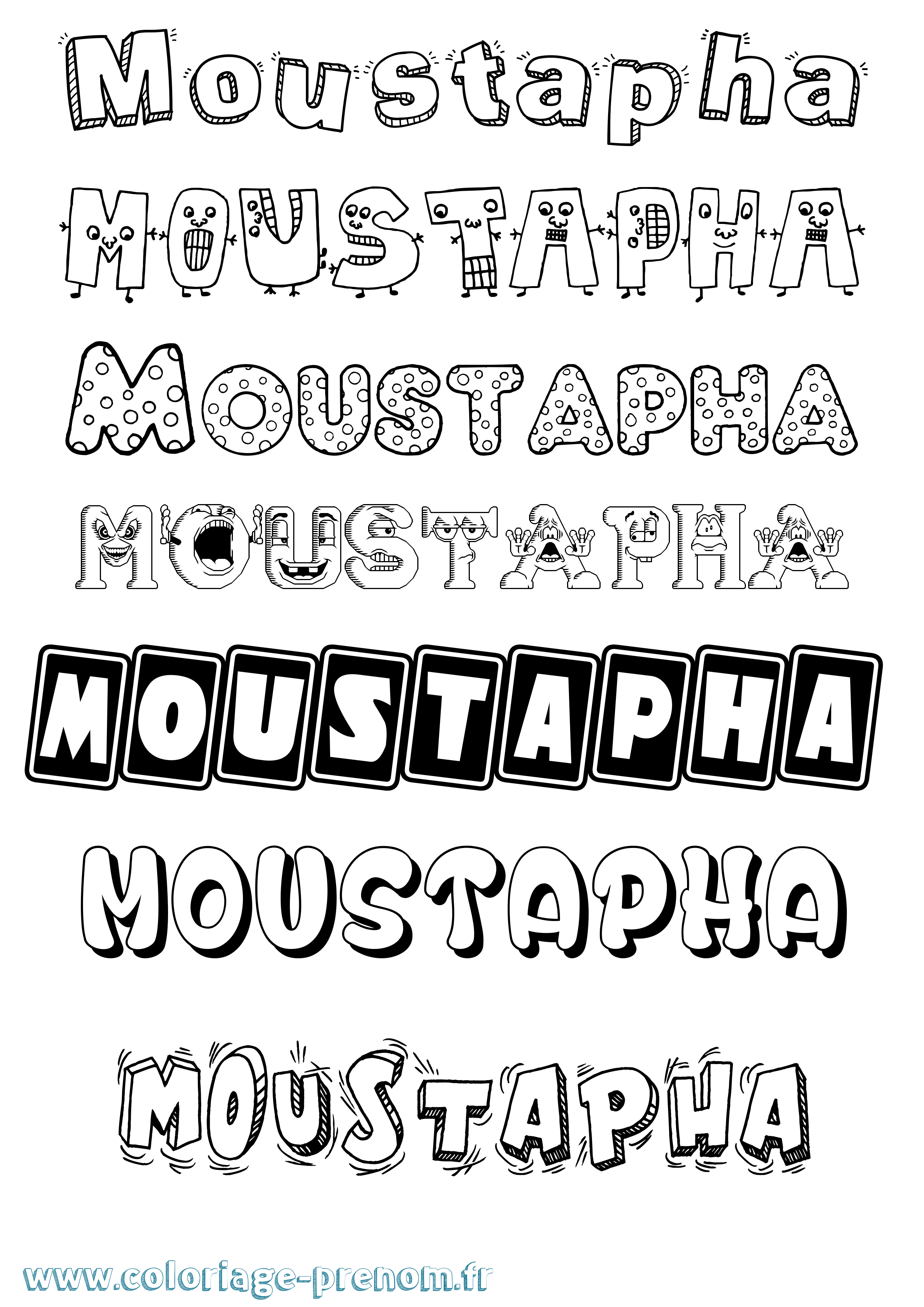 Coloriage Moustapha Coloriage prénom Moustapha