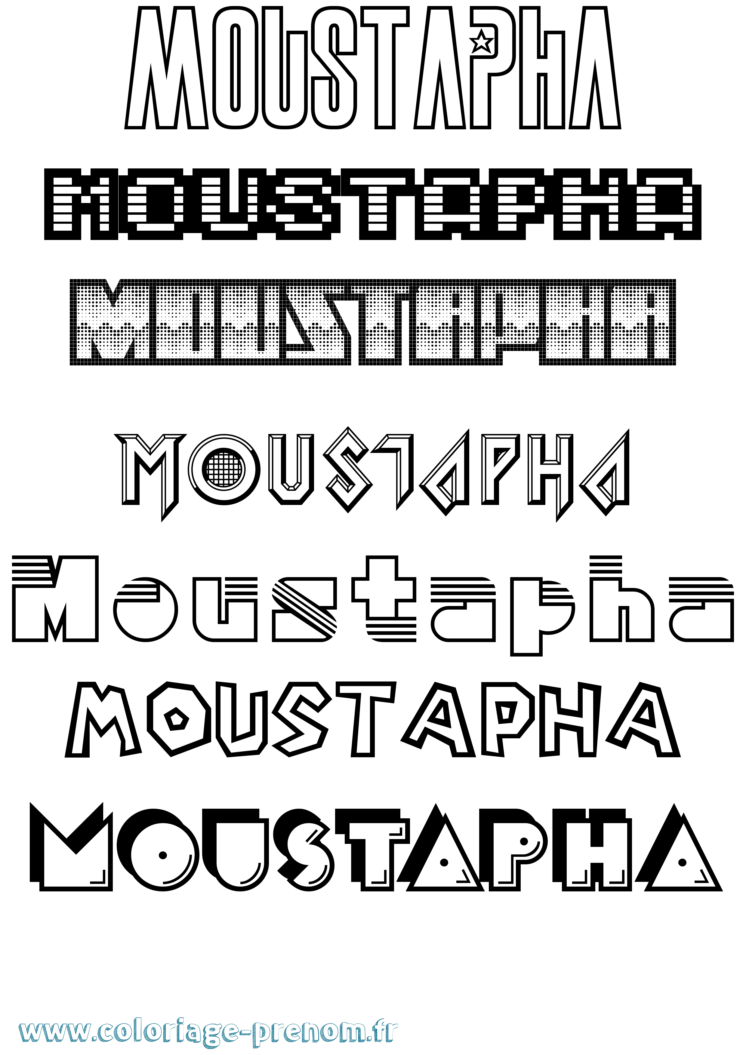 Coloriage prénom Moustapha