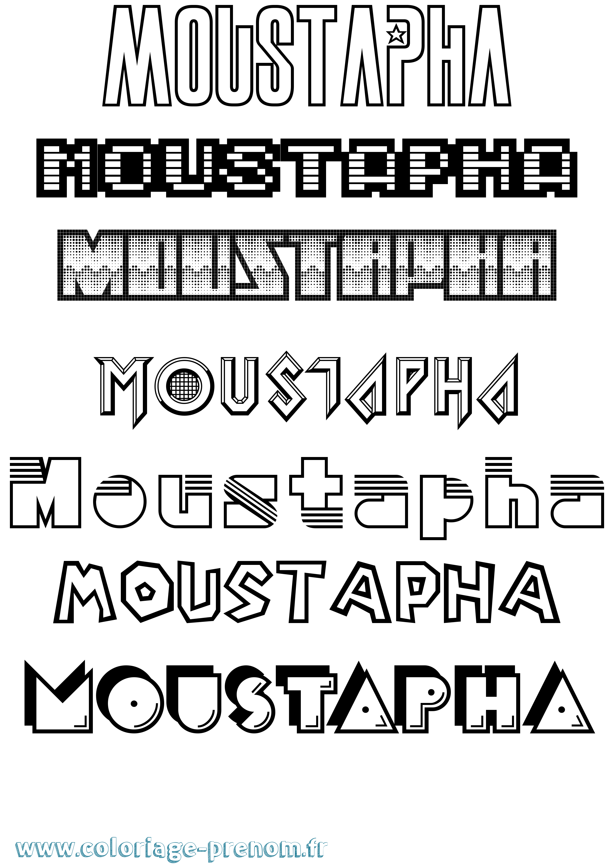 Coloriage Moustapha Coloriage prénom Moustapha