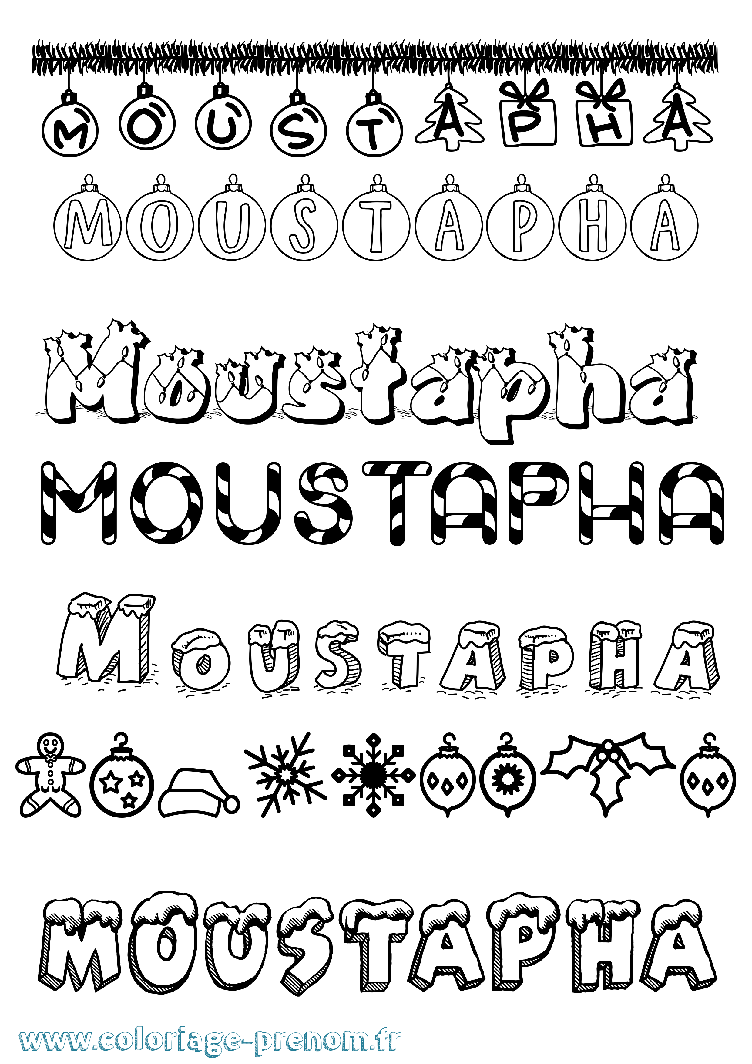 Coloriage prénom Moustapha