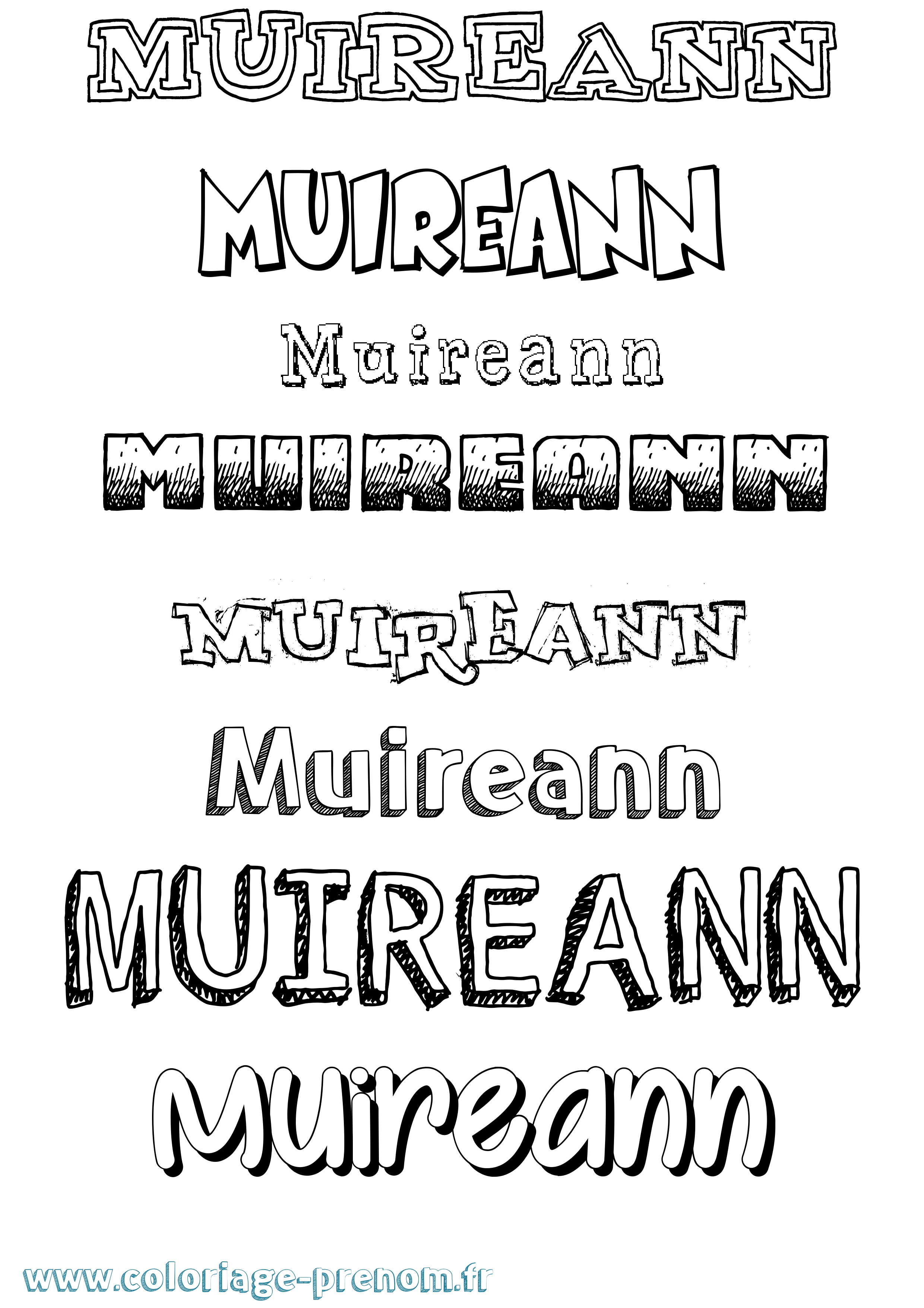 Coloriage prénom Muireann Dessiné