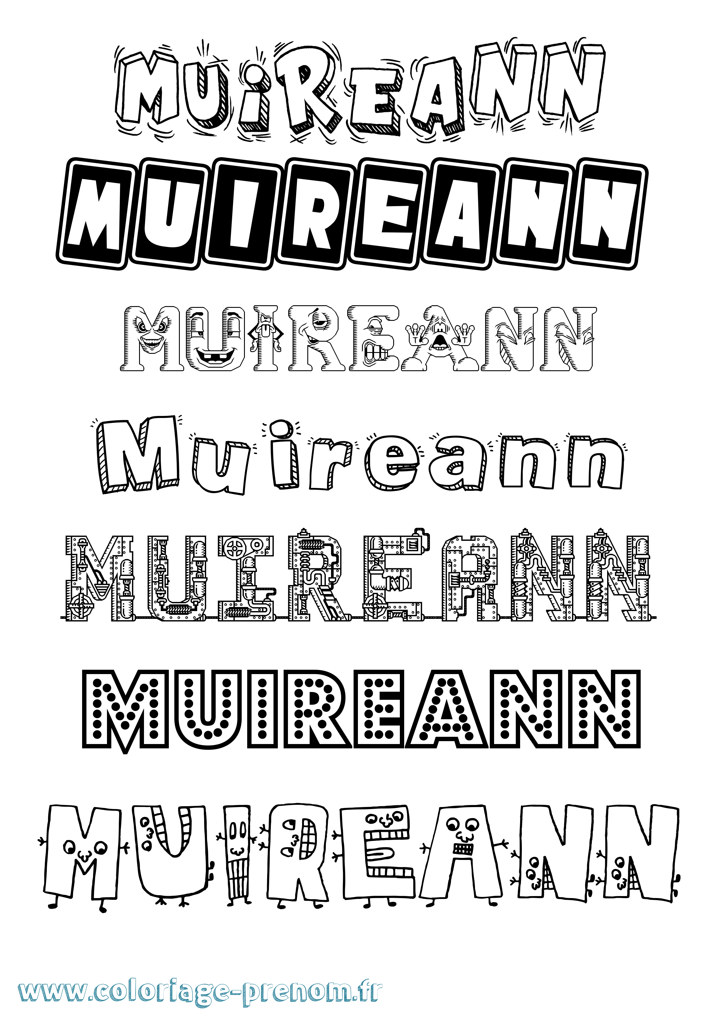 Coloriage prénom Muireann Fun