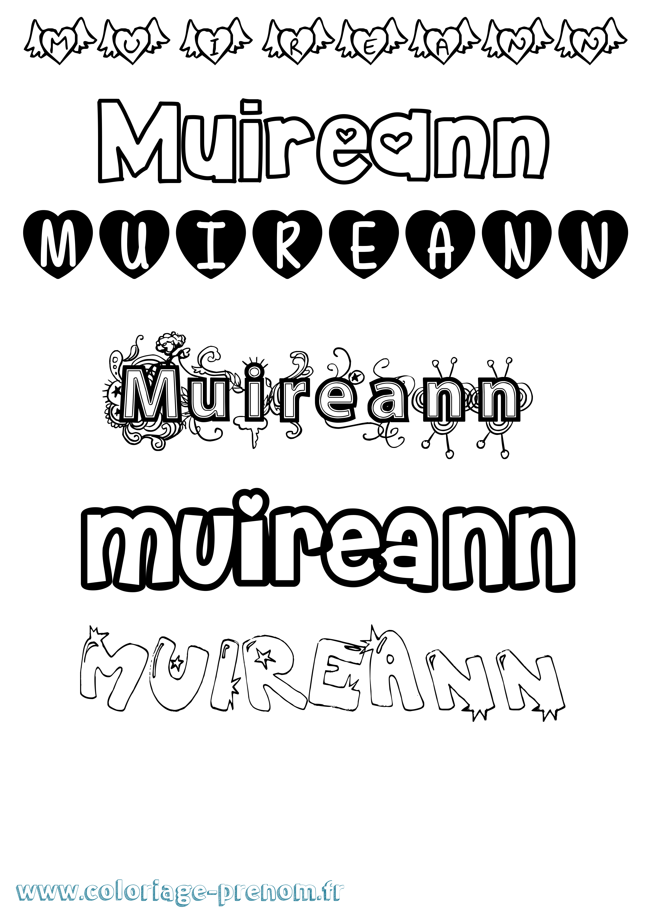 Coloriage Muireann Girly Coloriage prénom Muireann Girly