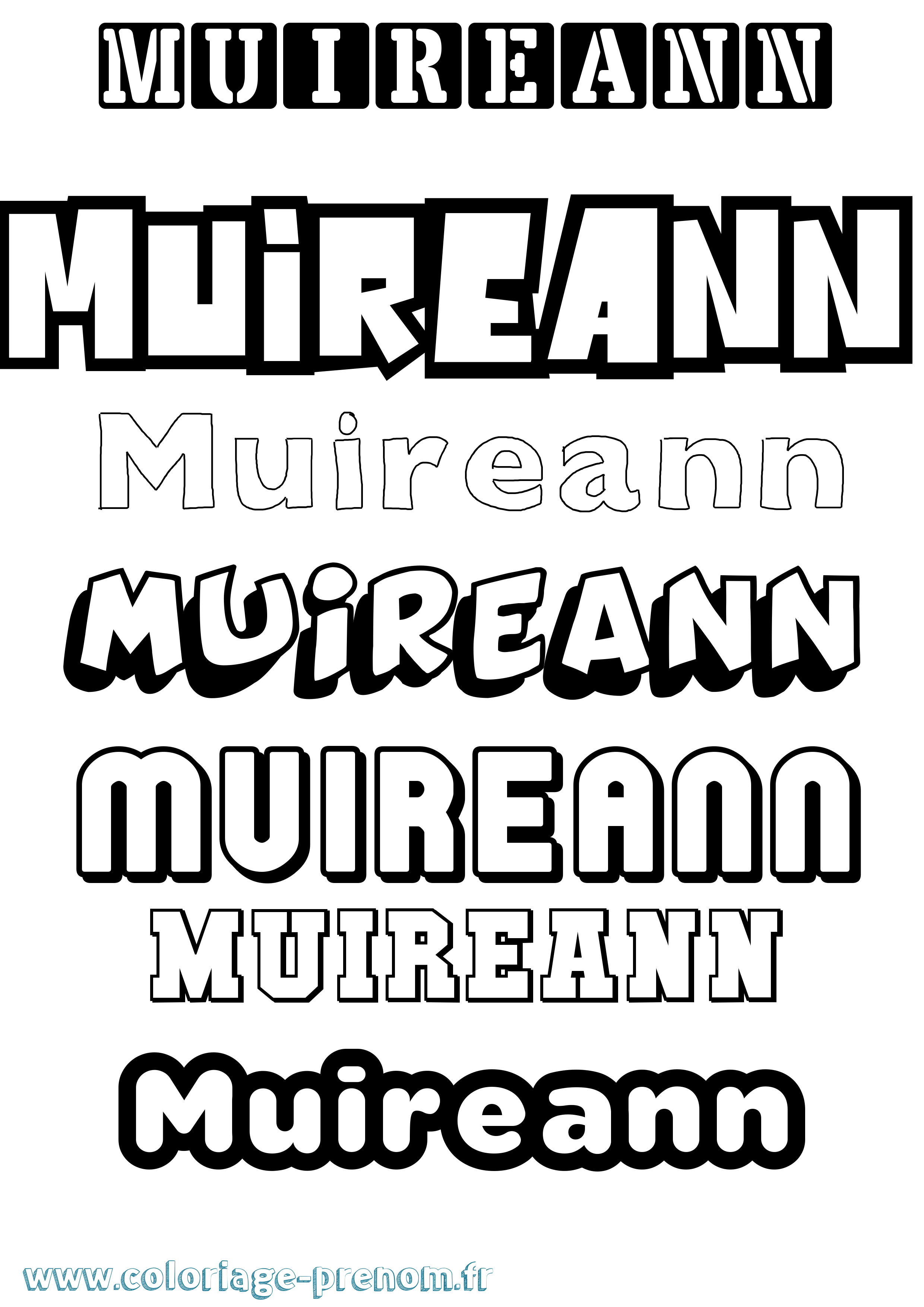 Coloriage prénom Muireann Simple